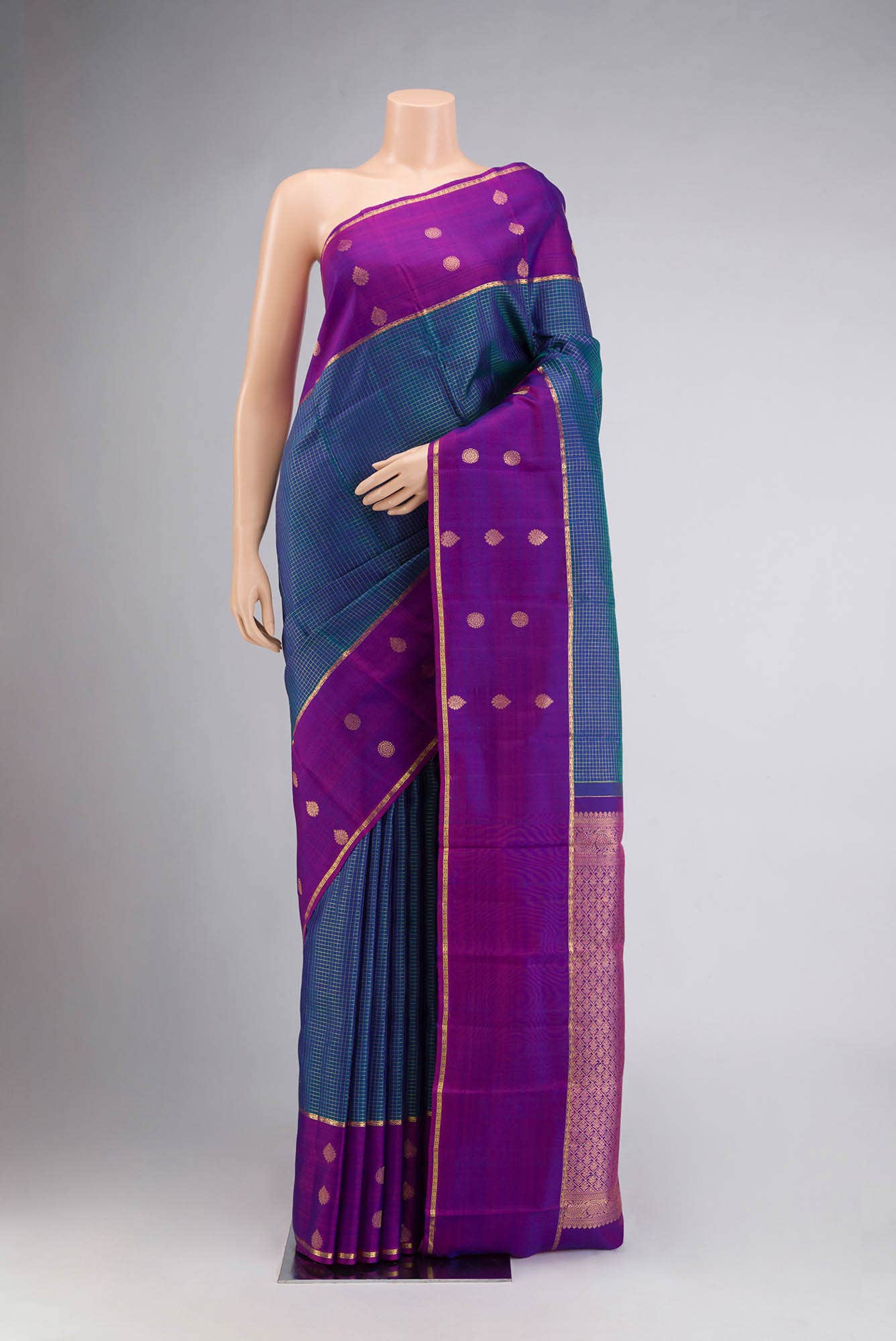 Blue Kanchipuram Silk Saree