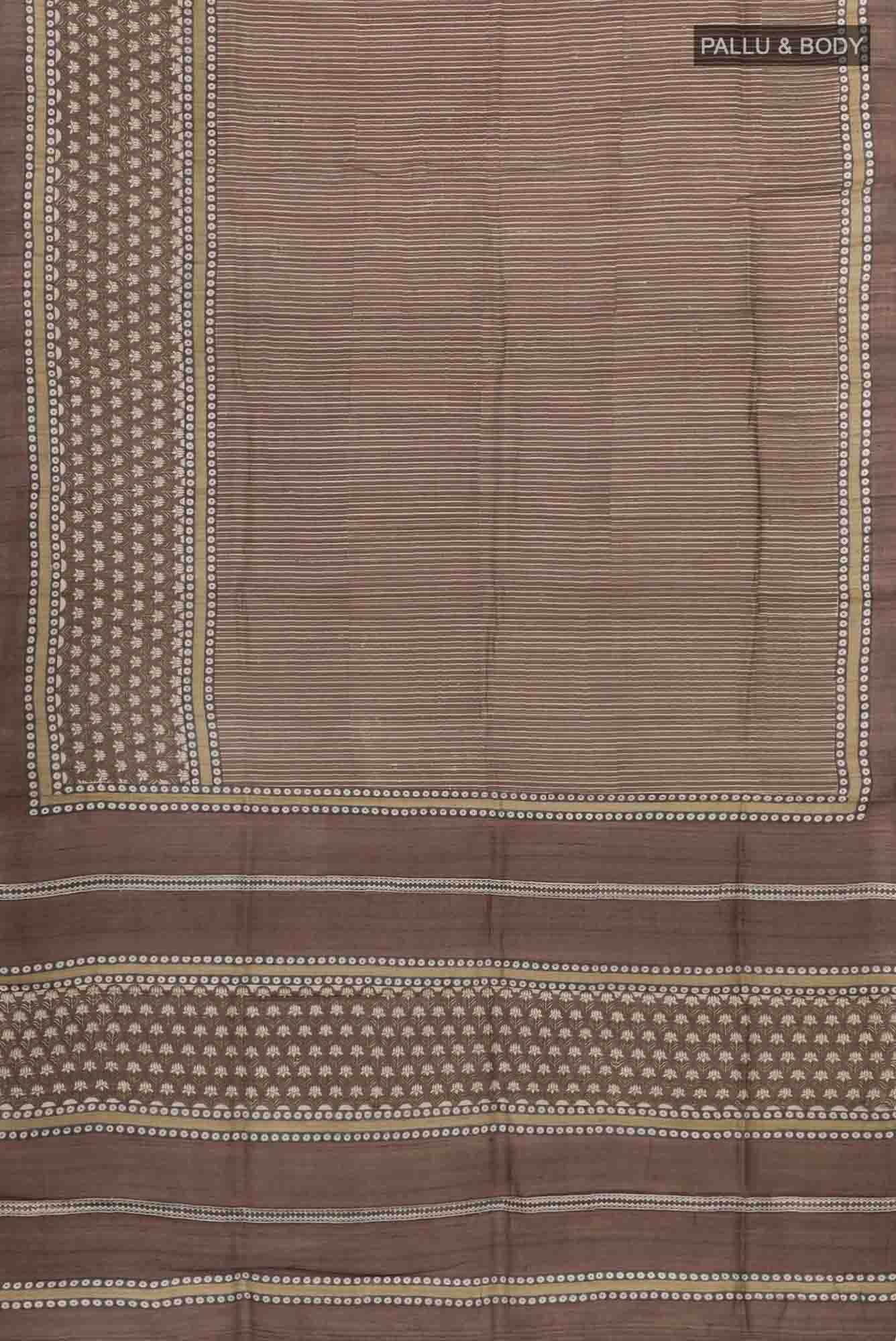 Brown Tussar Saree