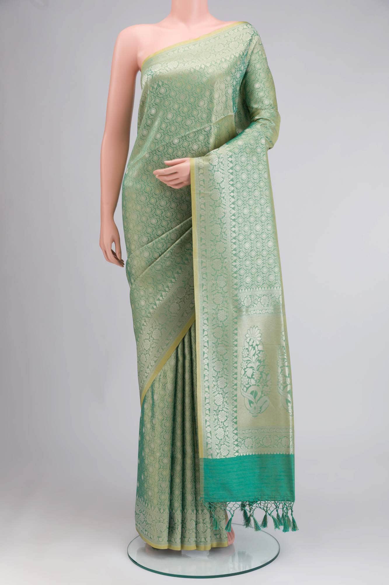 Green Blended Art Silk Saree