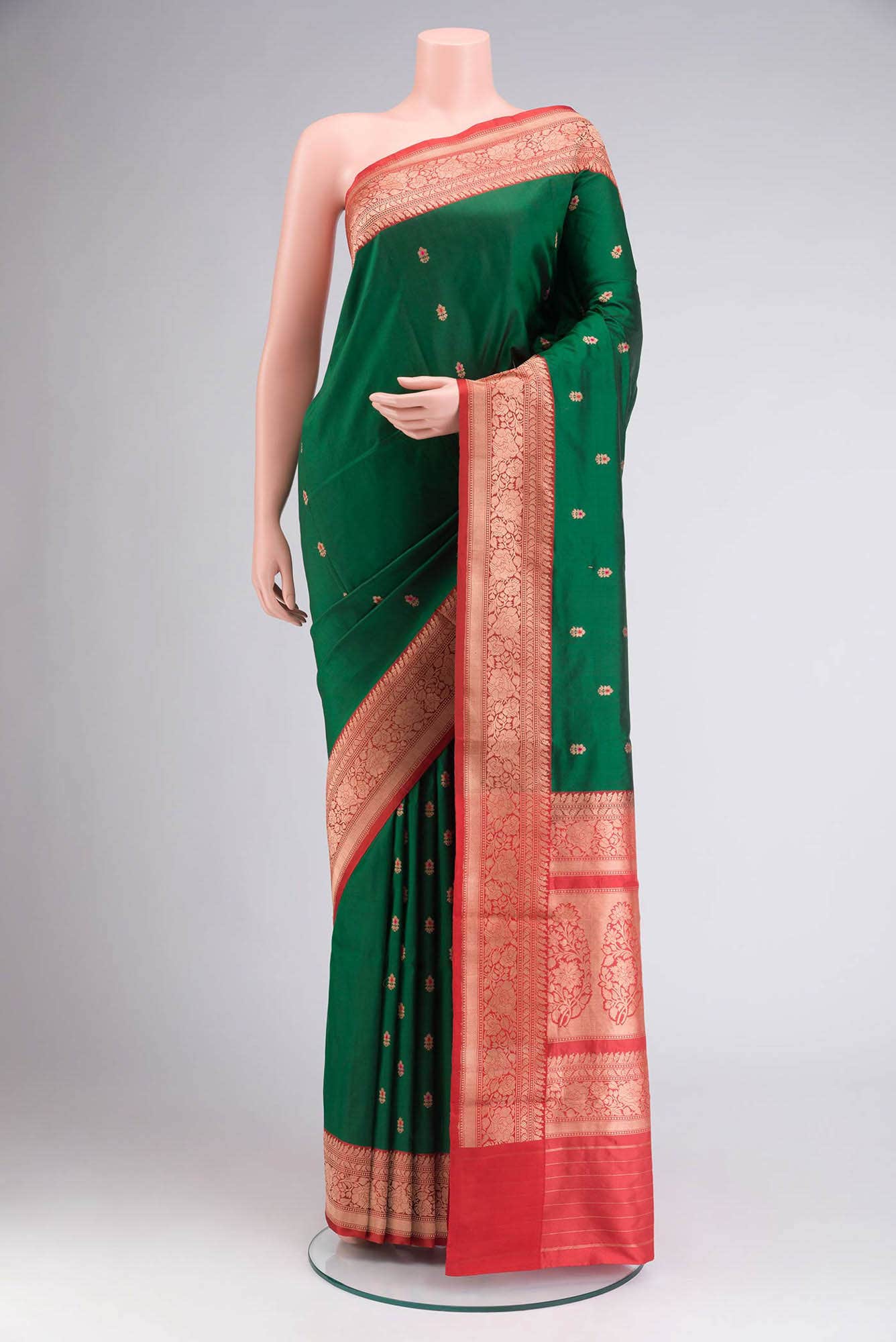 Green Banarasi Katan Silk Saree