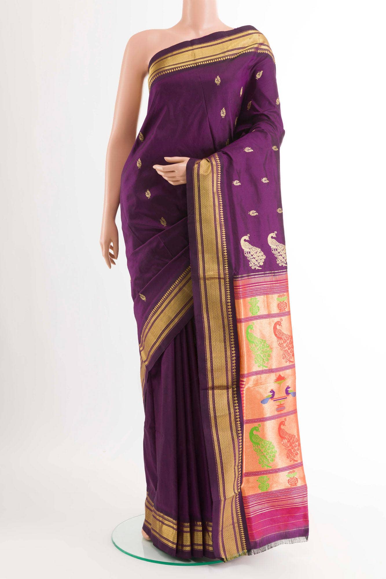 Purple Paithani Silk Saree
