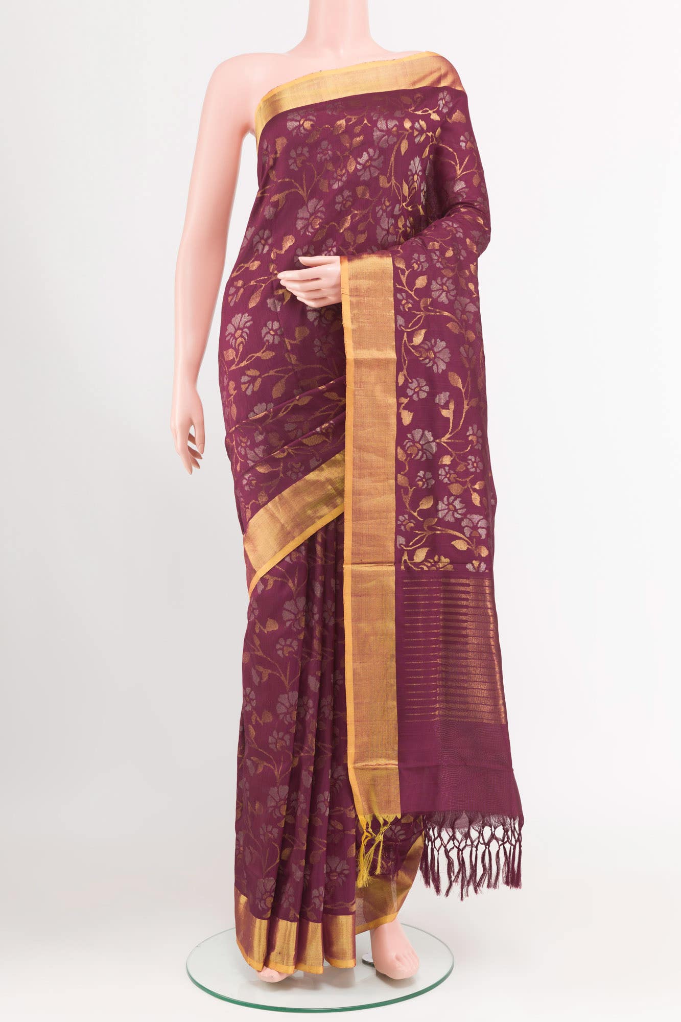 Pure Silk Pure Zari Purple Uppada Saree