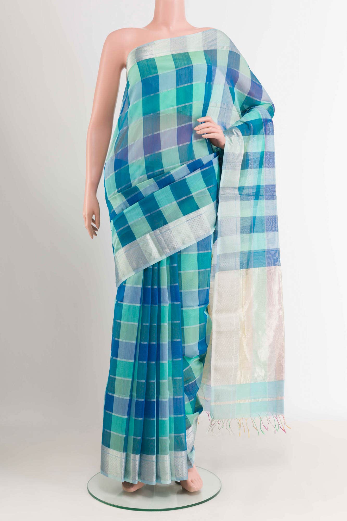 Multi Blended Maheshwari Silk Cotton Saree