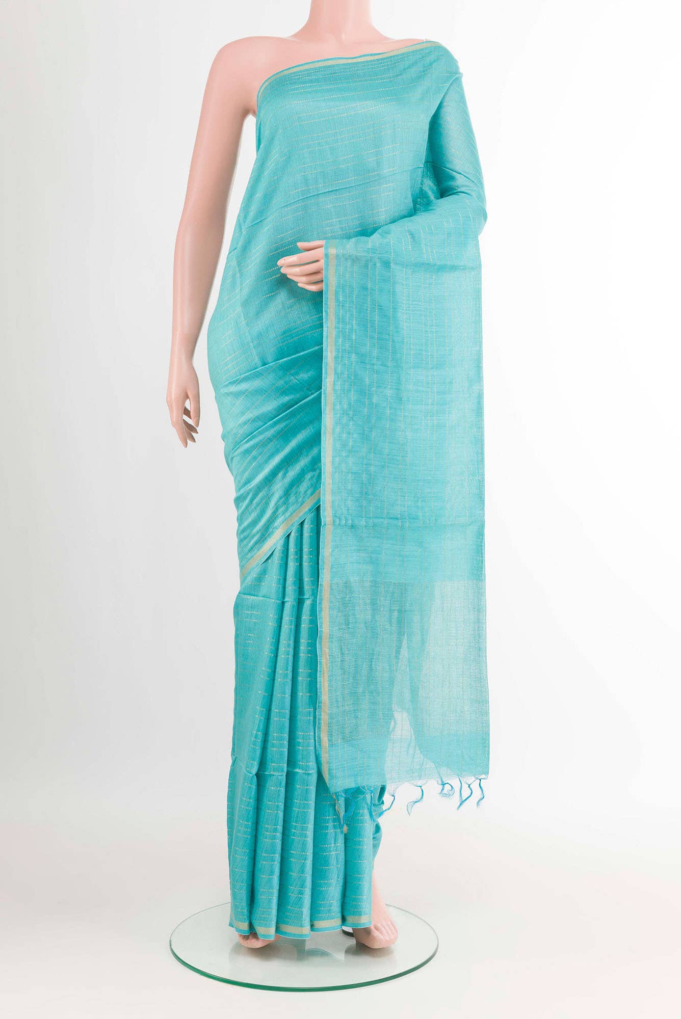 Blue Tussar Saree