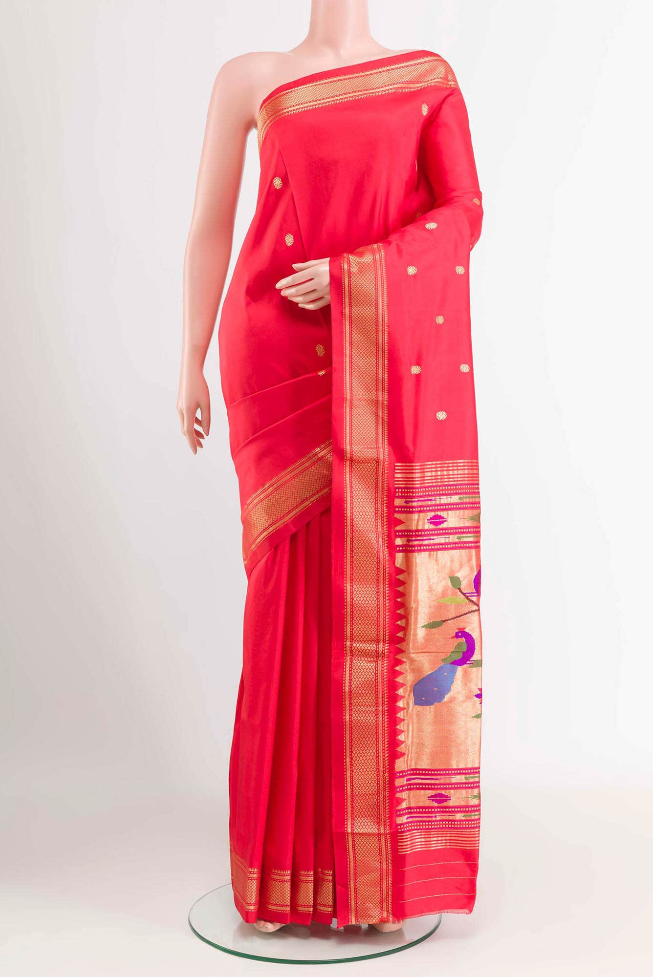 Red Paithani Silk Saree