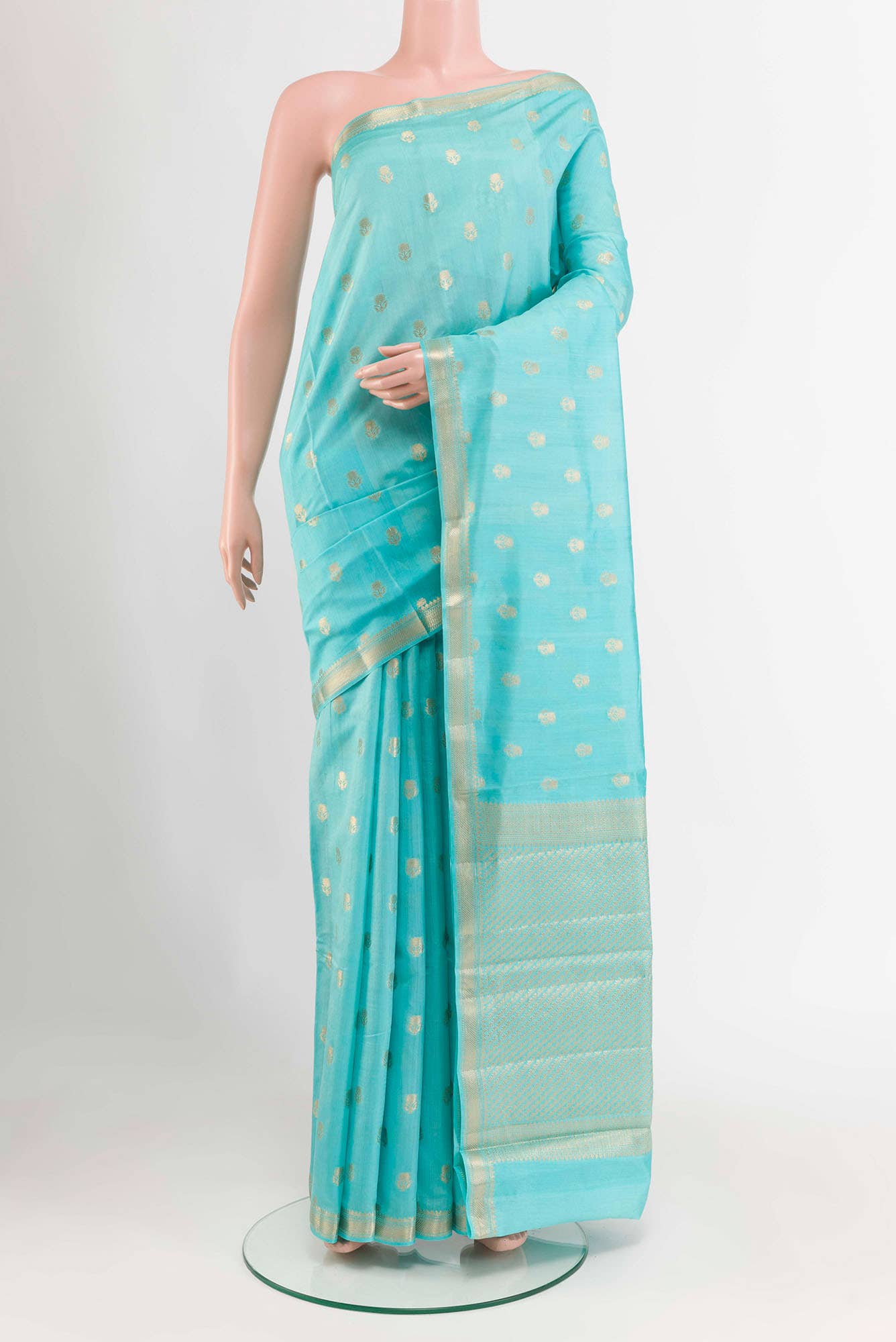 Sky Blue Tussar Saree