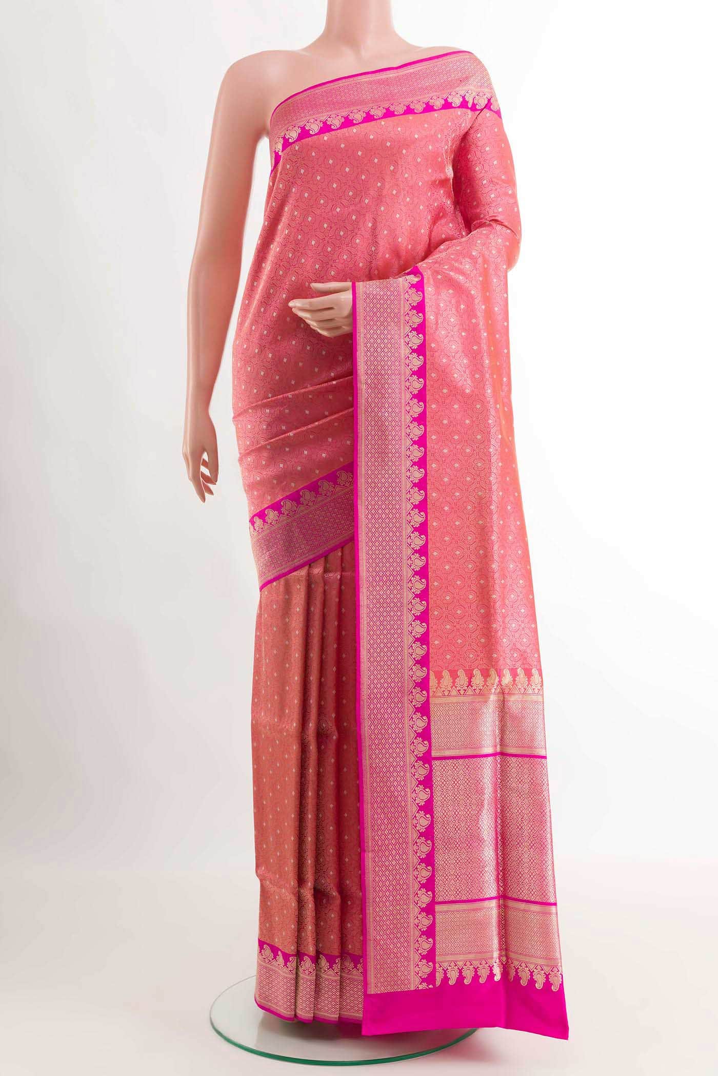 Pink Dual Tone Banarasi Silk Saree