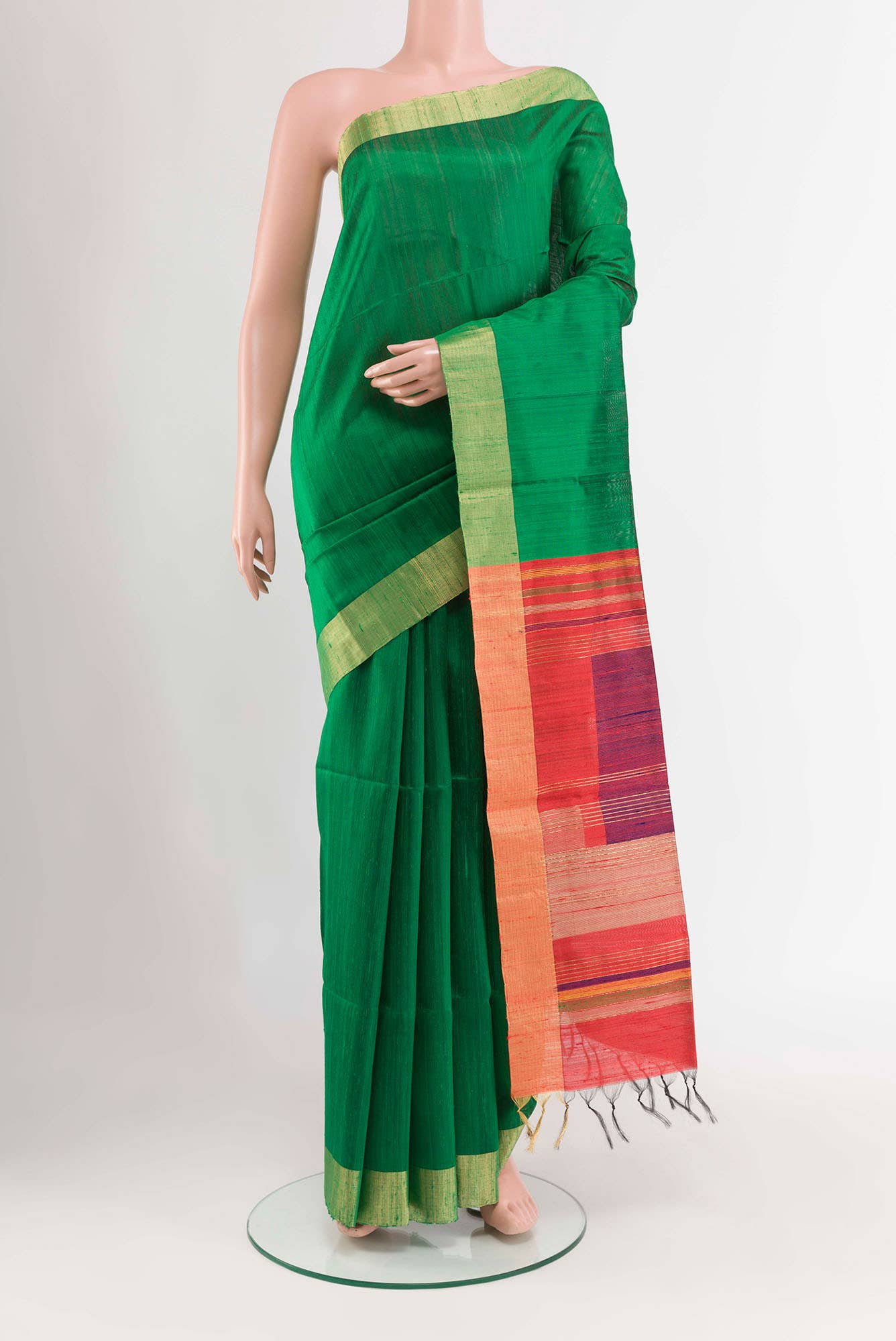 Green Raw Silk Saree