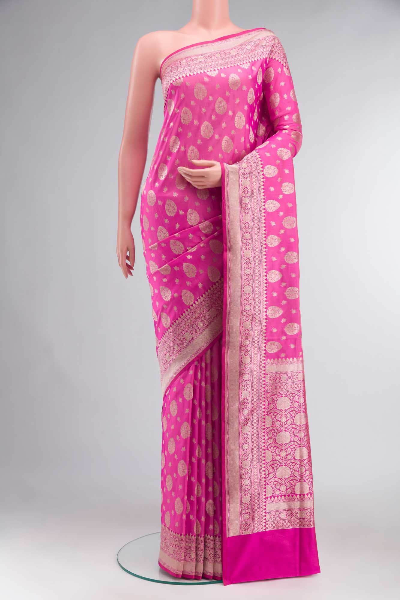 Pink Banarasi Silk Saree