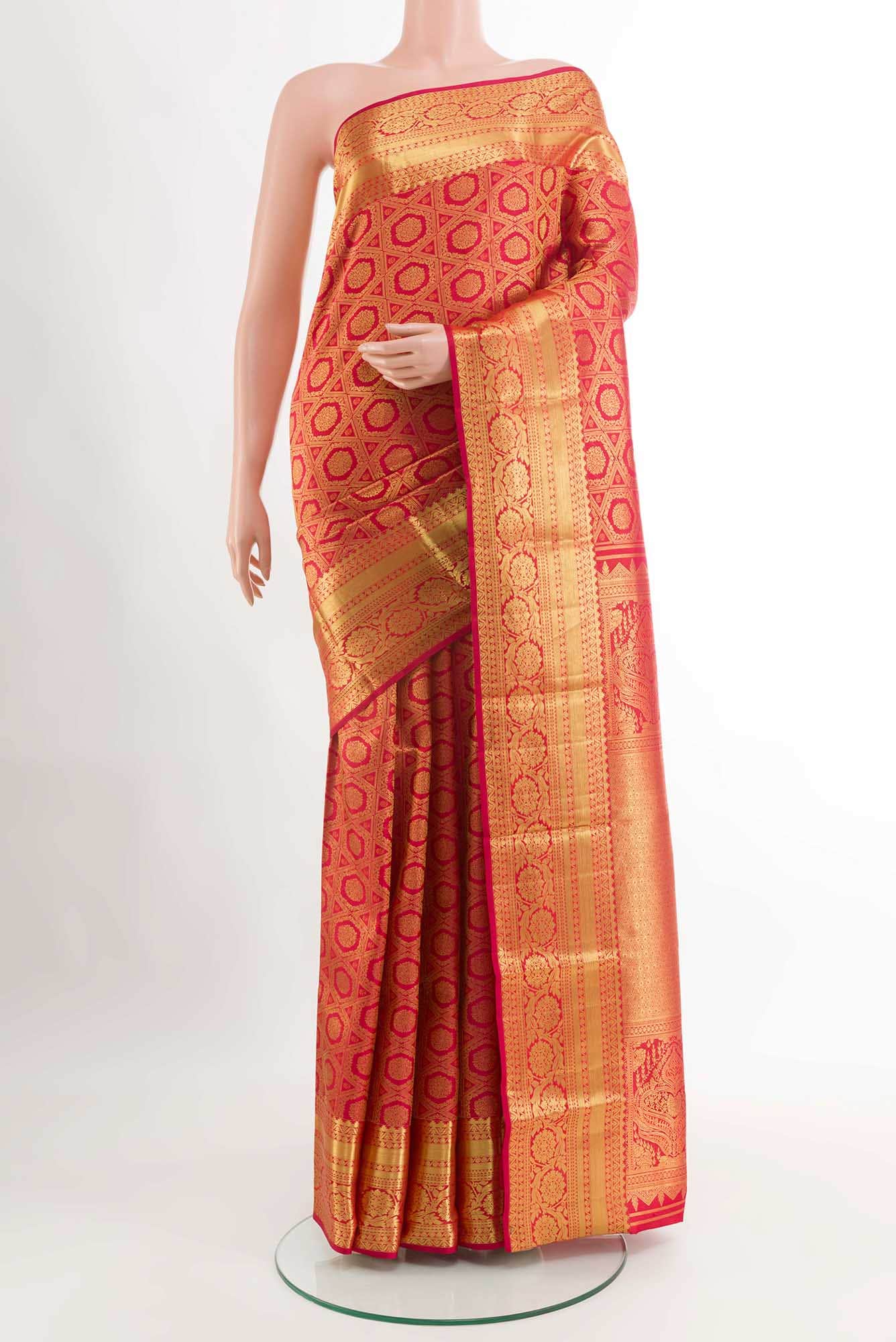Maroon Kanchipuram Silk Saree