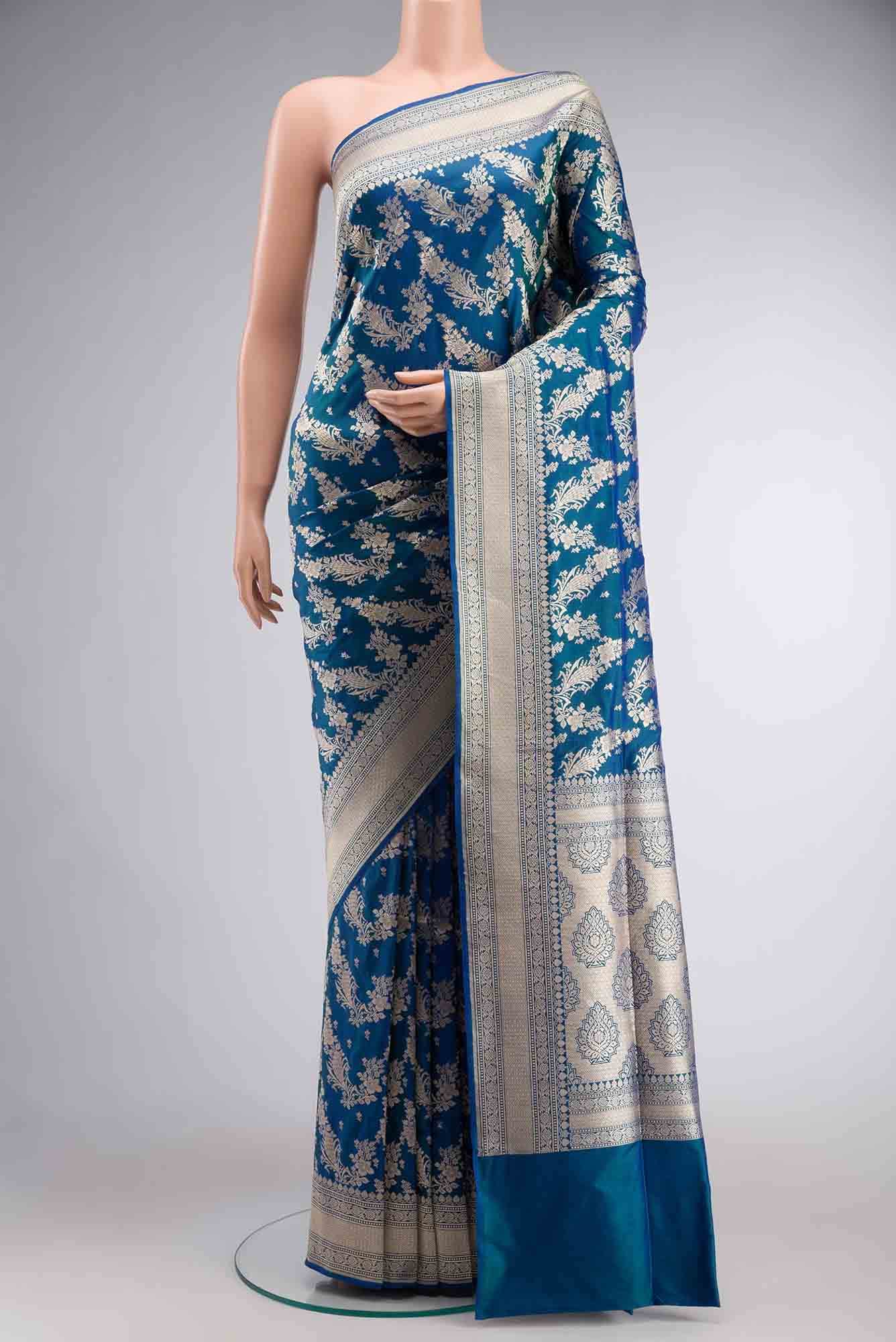 Blue Banarasi Silk Saree