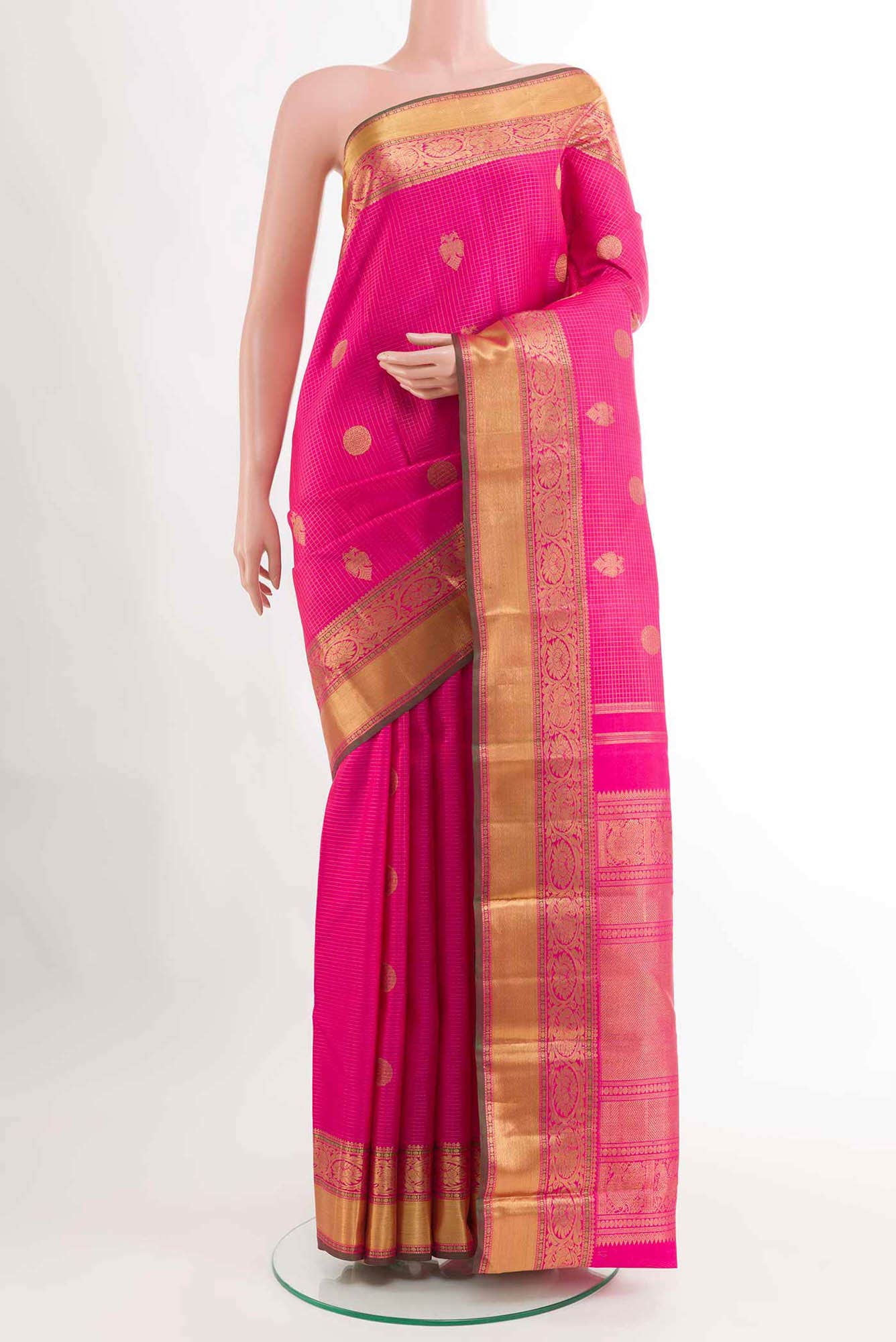 Pink Kanchipuram Silk Saree