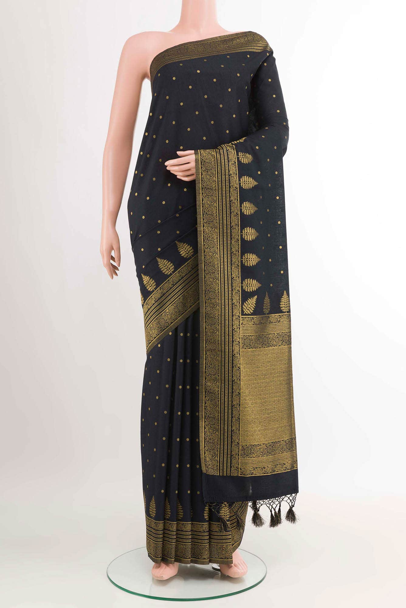 Black Blended Art Silk Saree