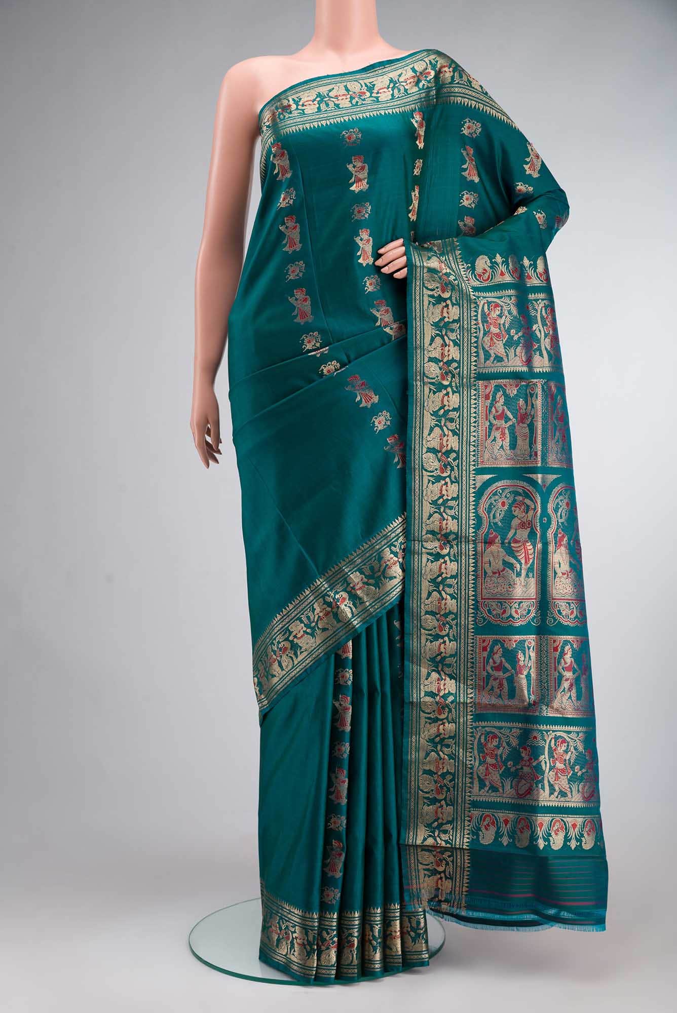 Blue Baluchari Silk Saree