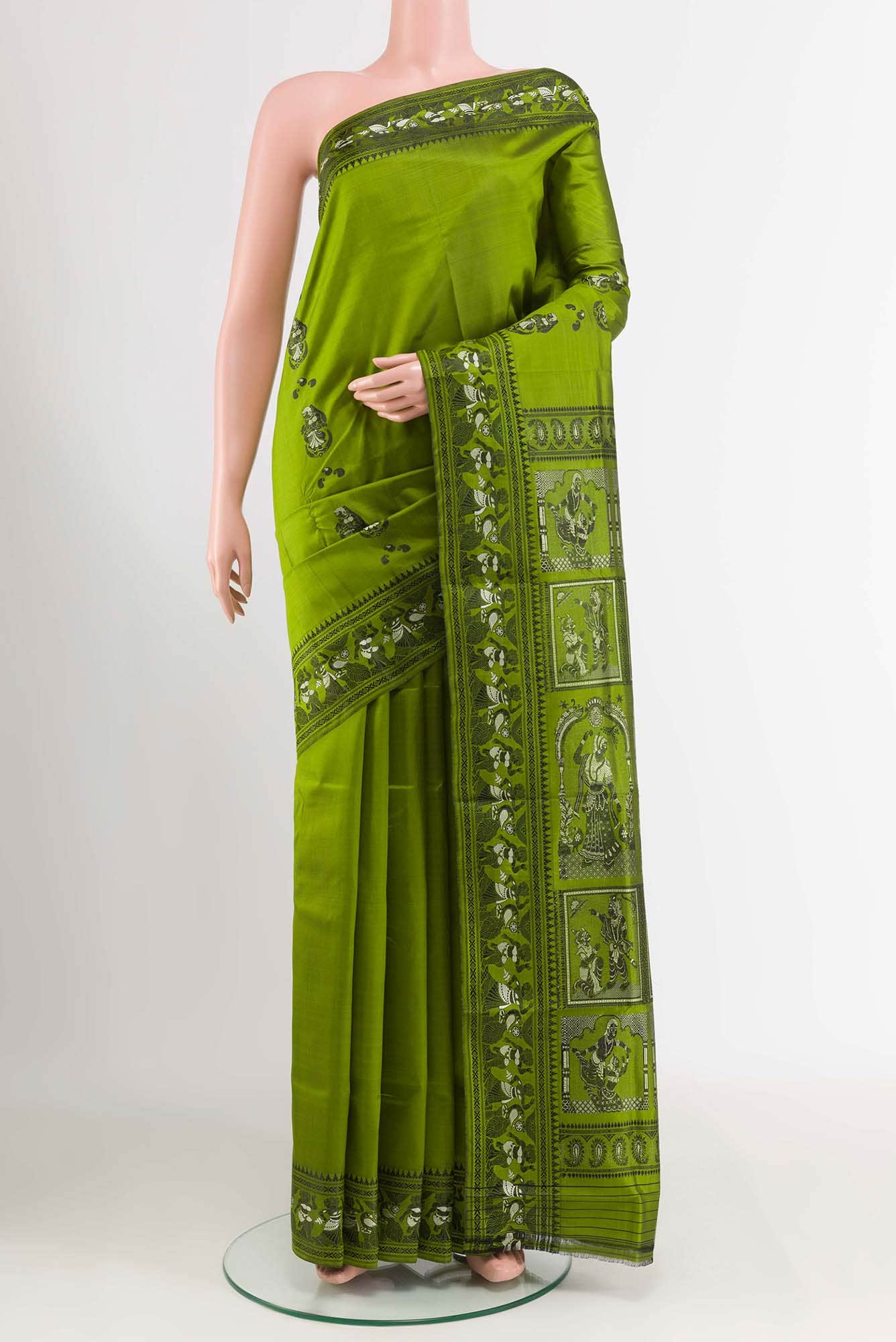 Green Baluchari Silk Saree