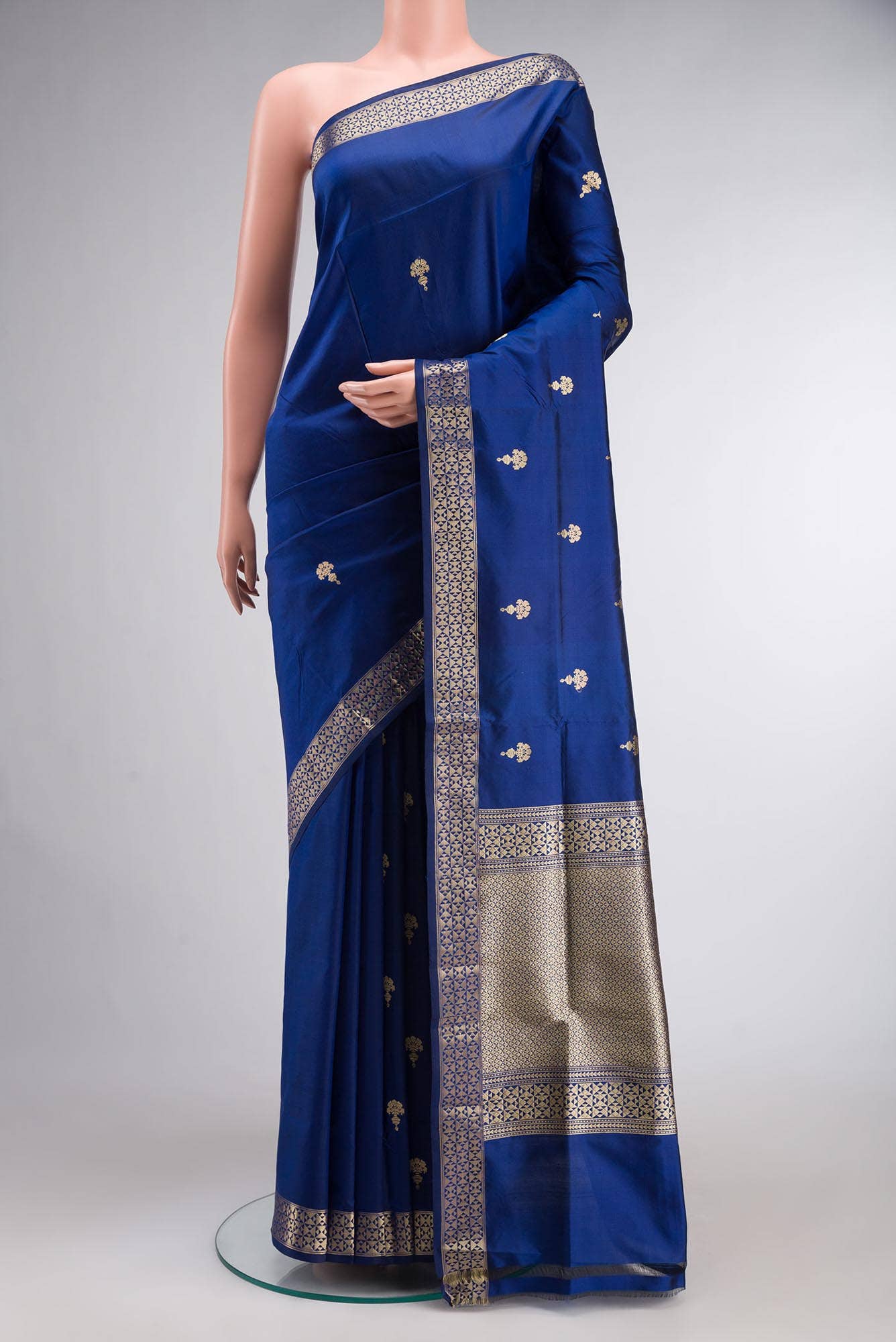 Blue Banarasi Katan Silk Saree