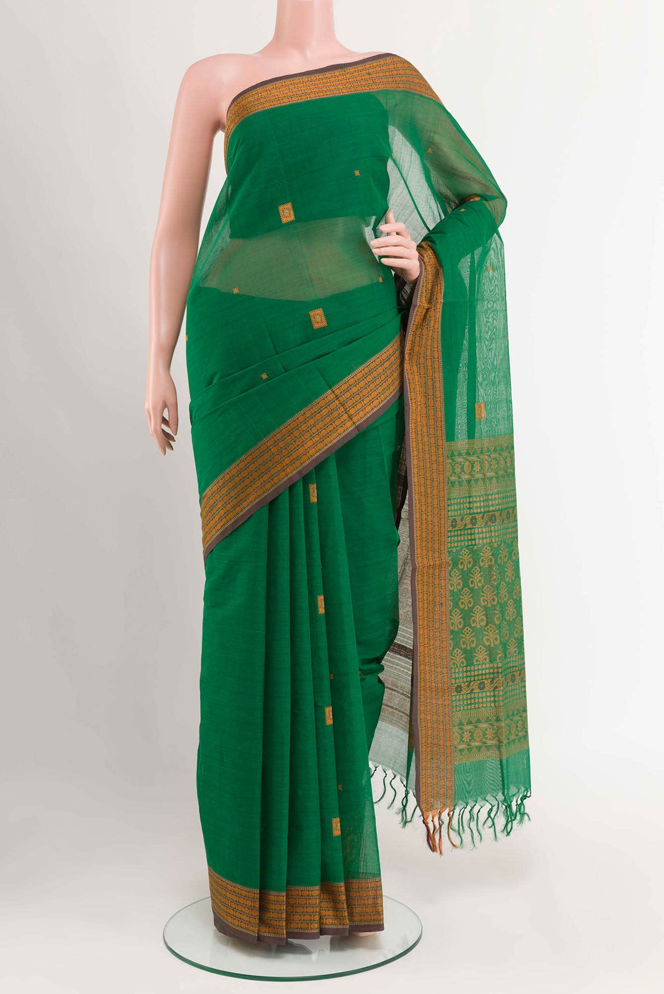 Green Coimbatore Cotton Saree
