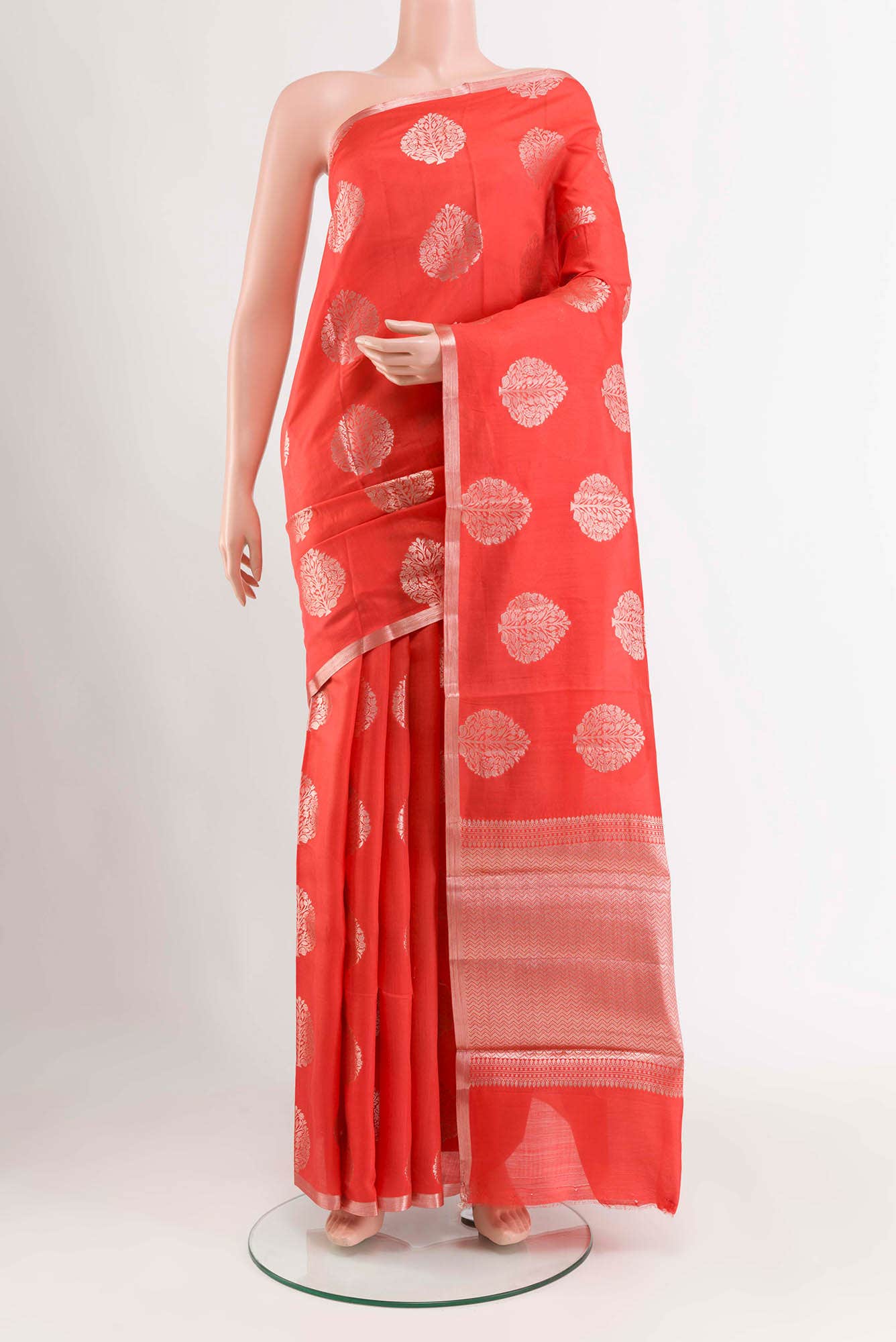 Red Tussar Saree