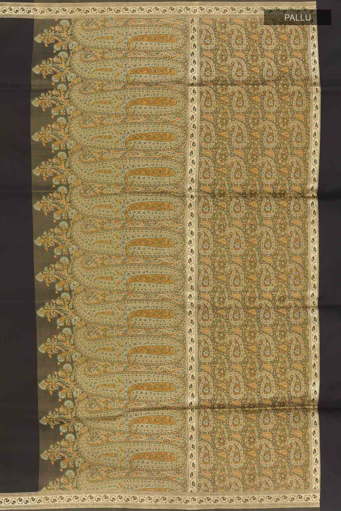 Black Banarasi Tanchoi Silk Saree