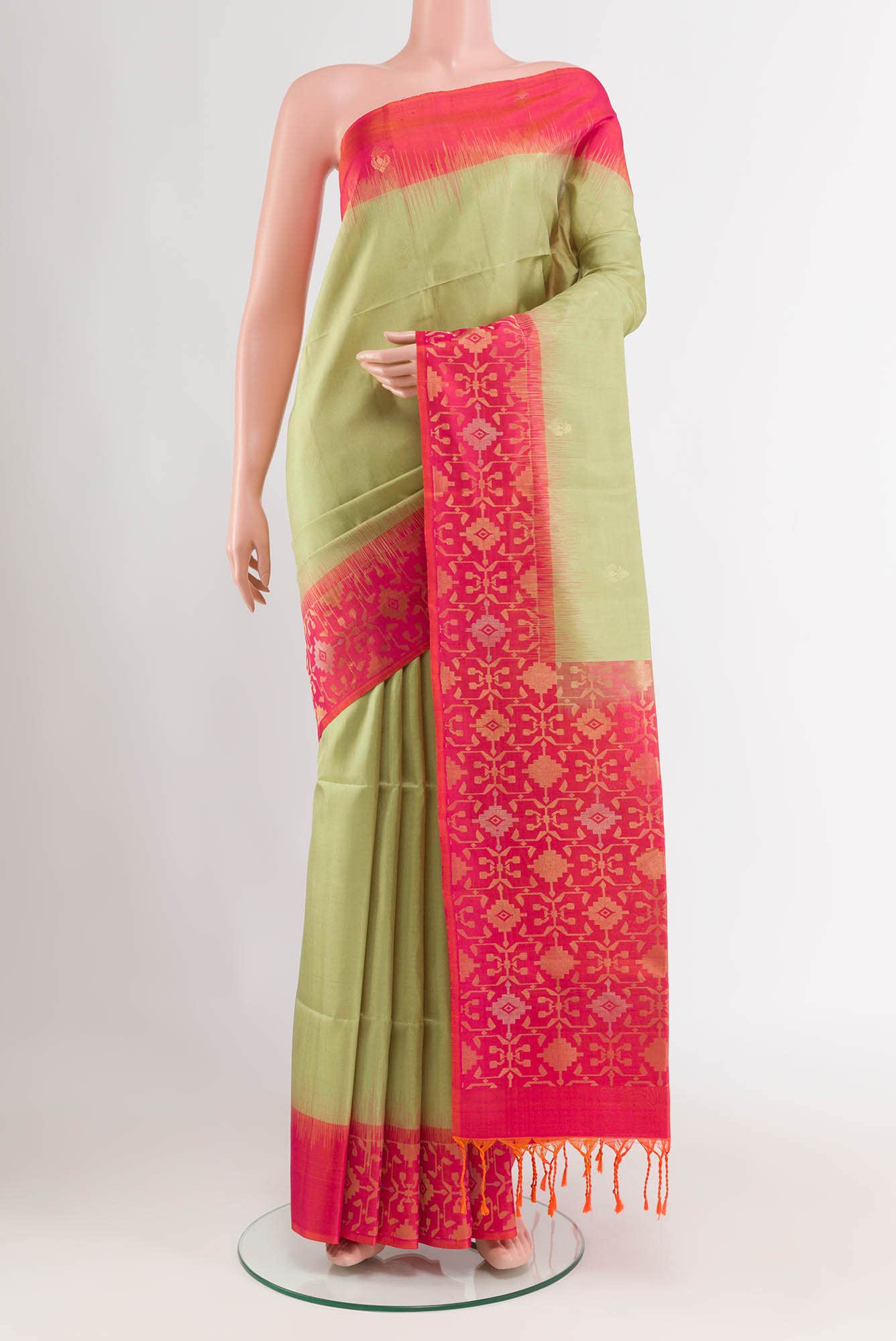 Pista Green Soft Silk Saree