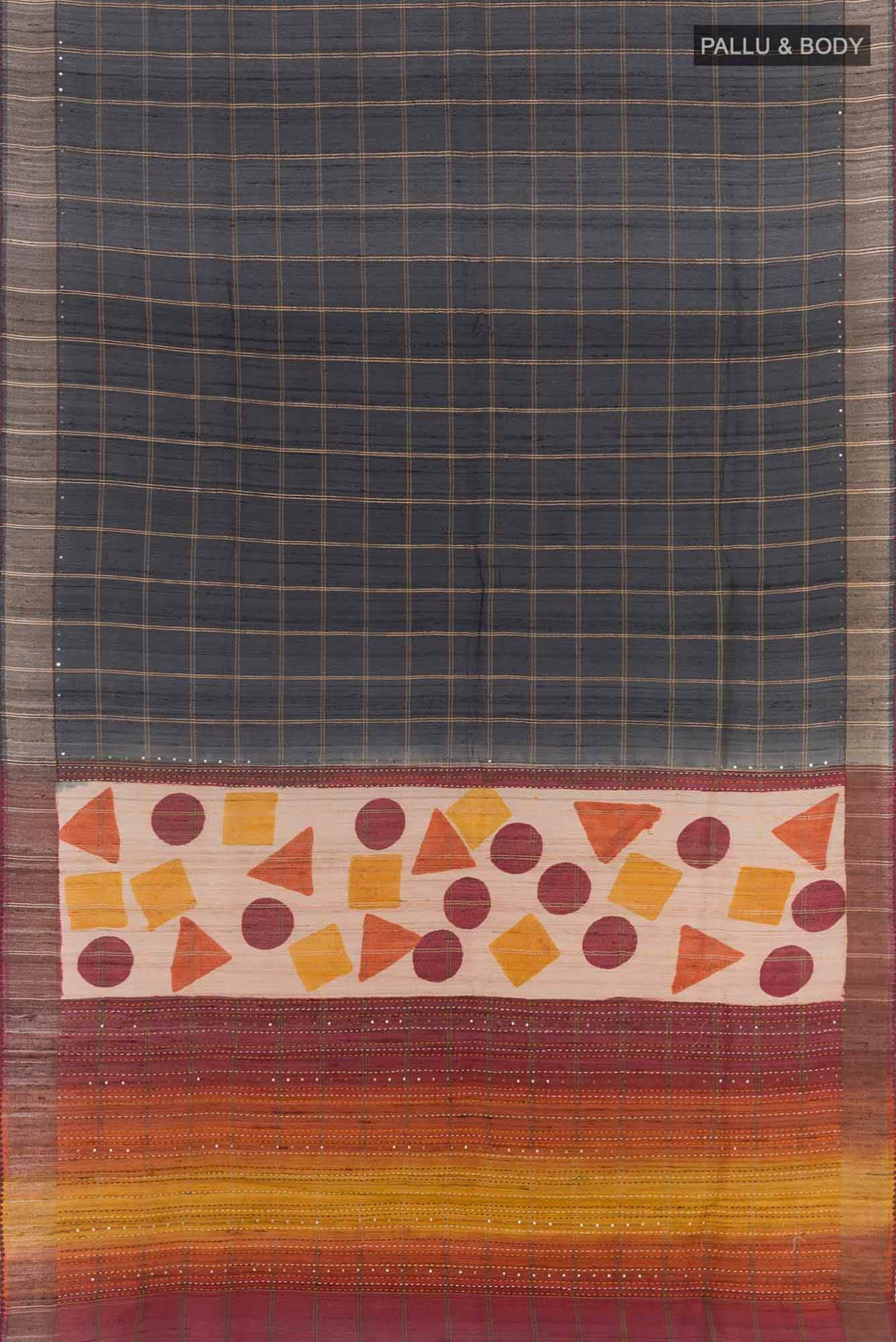 Black Tussar Saree