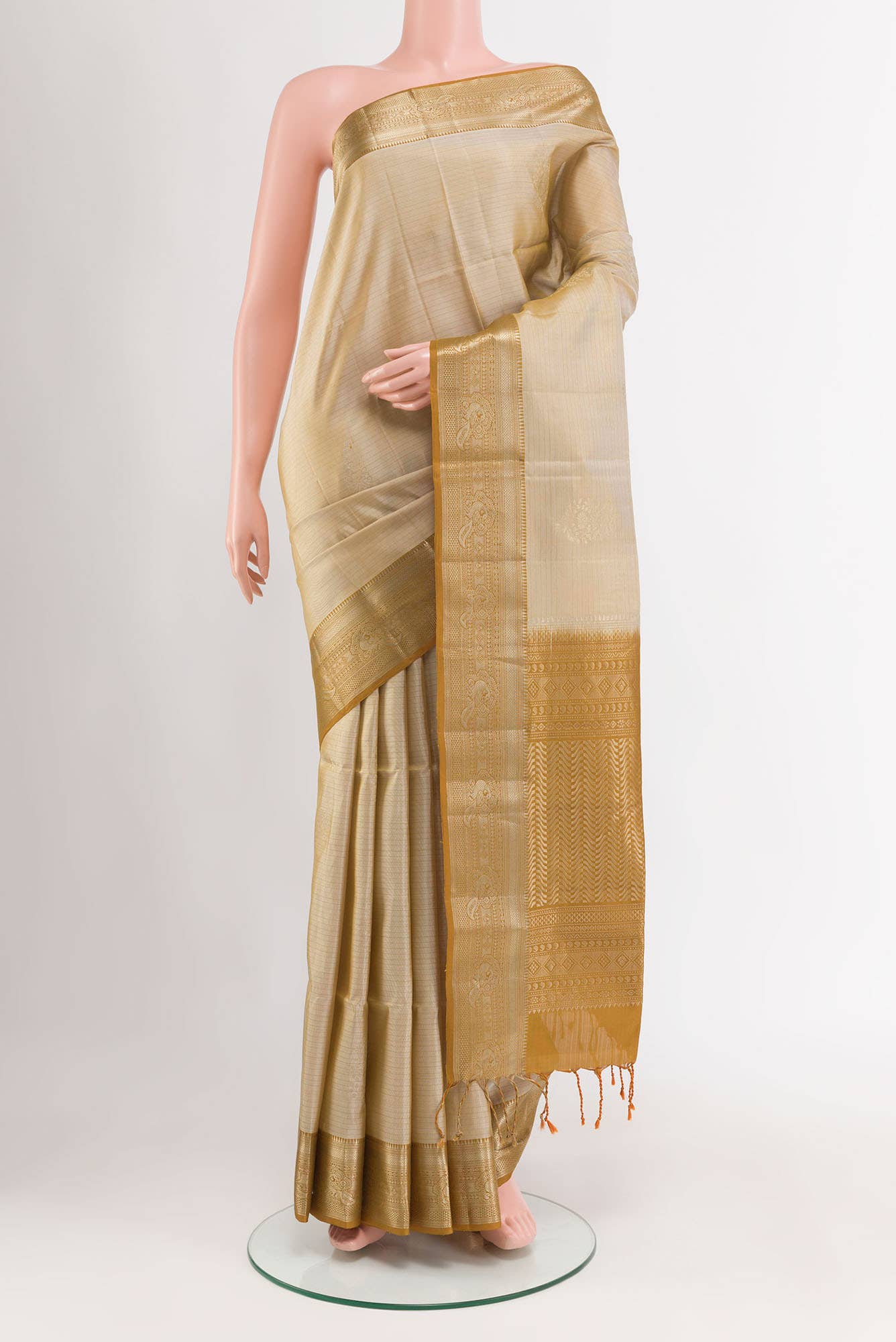Beige Soft Silk Saree
