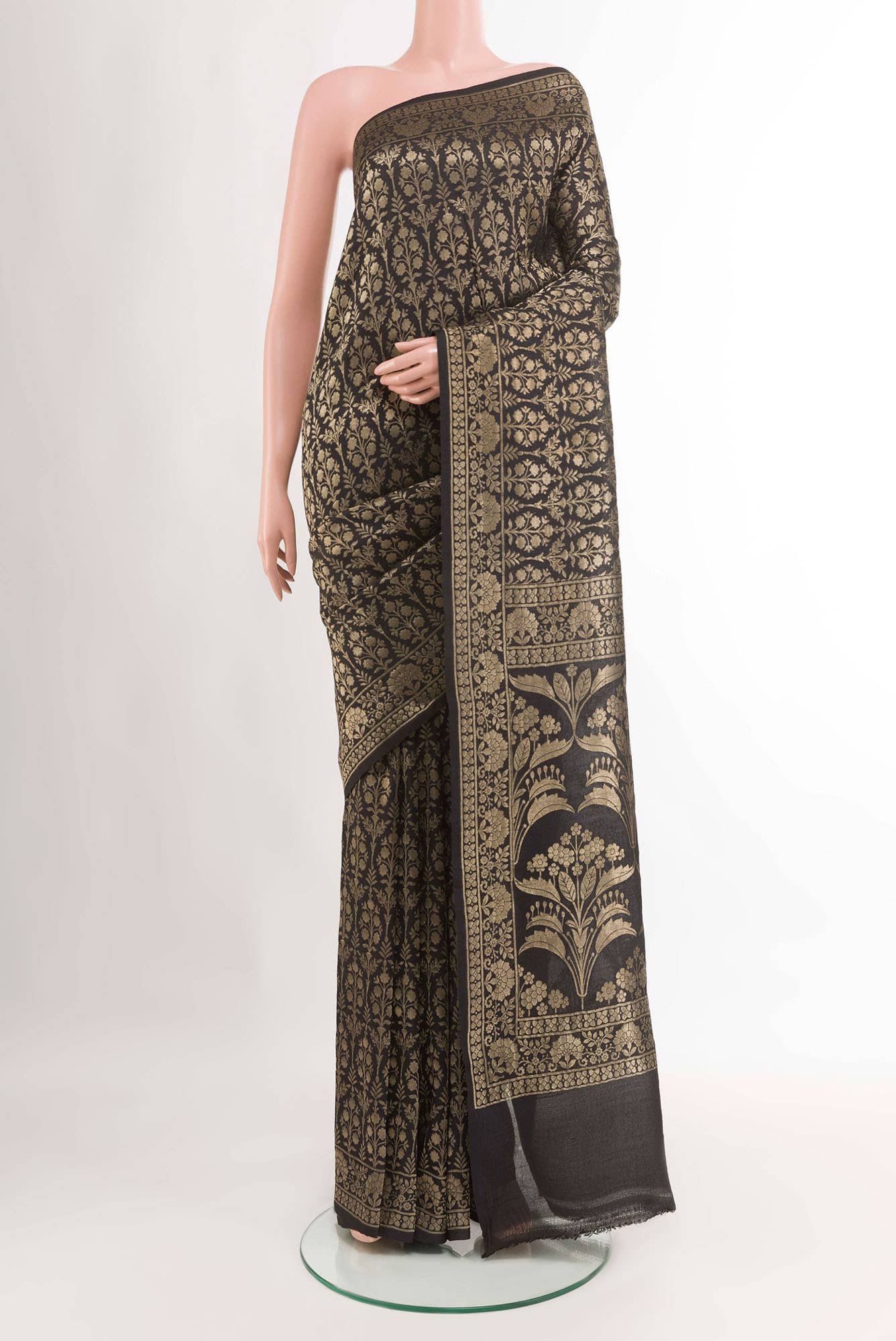 Black Tussar Saree