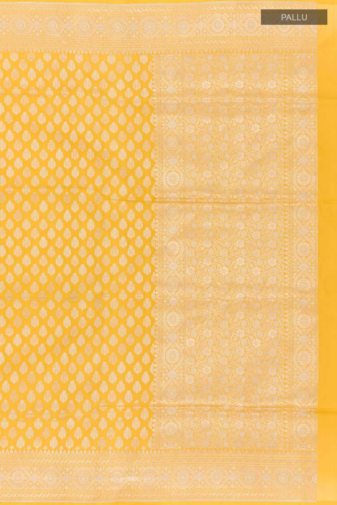 Yellow Banarasi Silk Saree