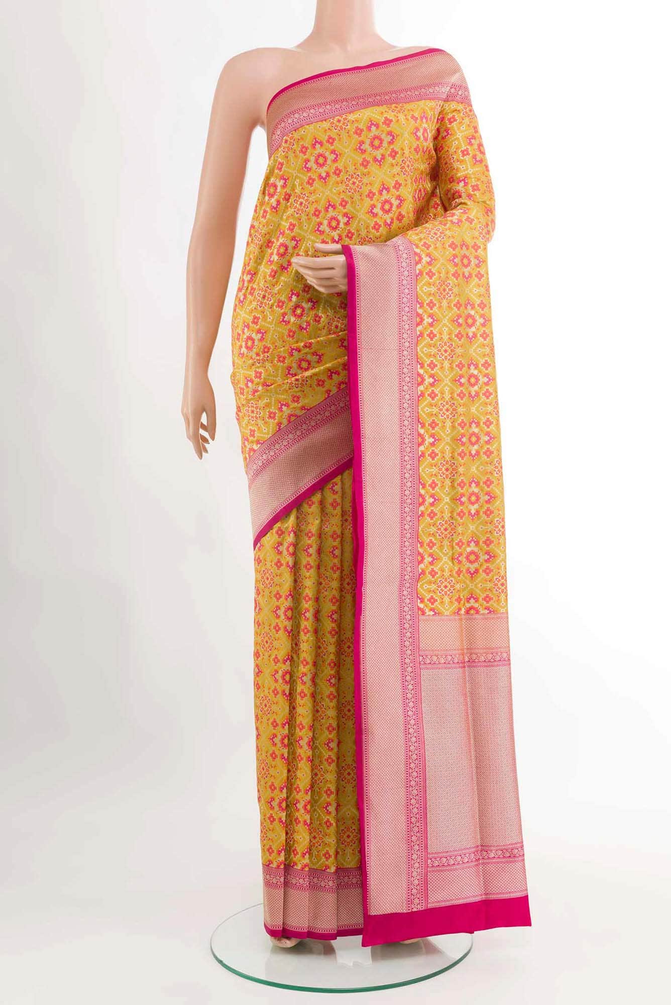 Yellow Banarasi Silk Saree