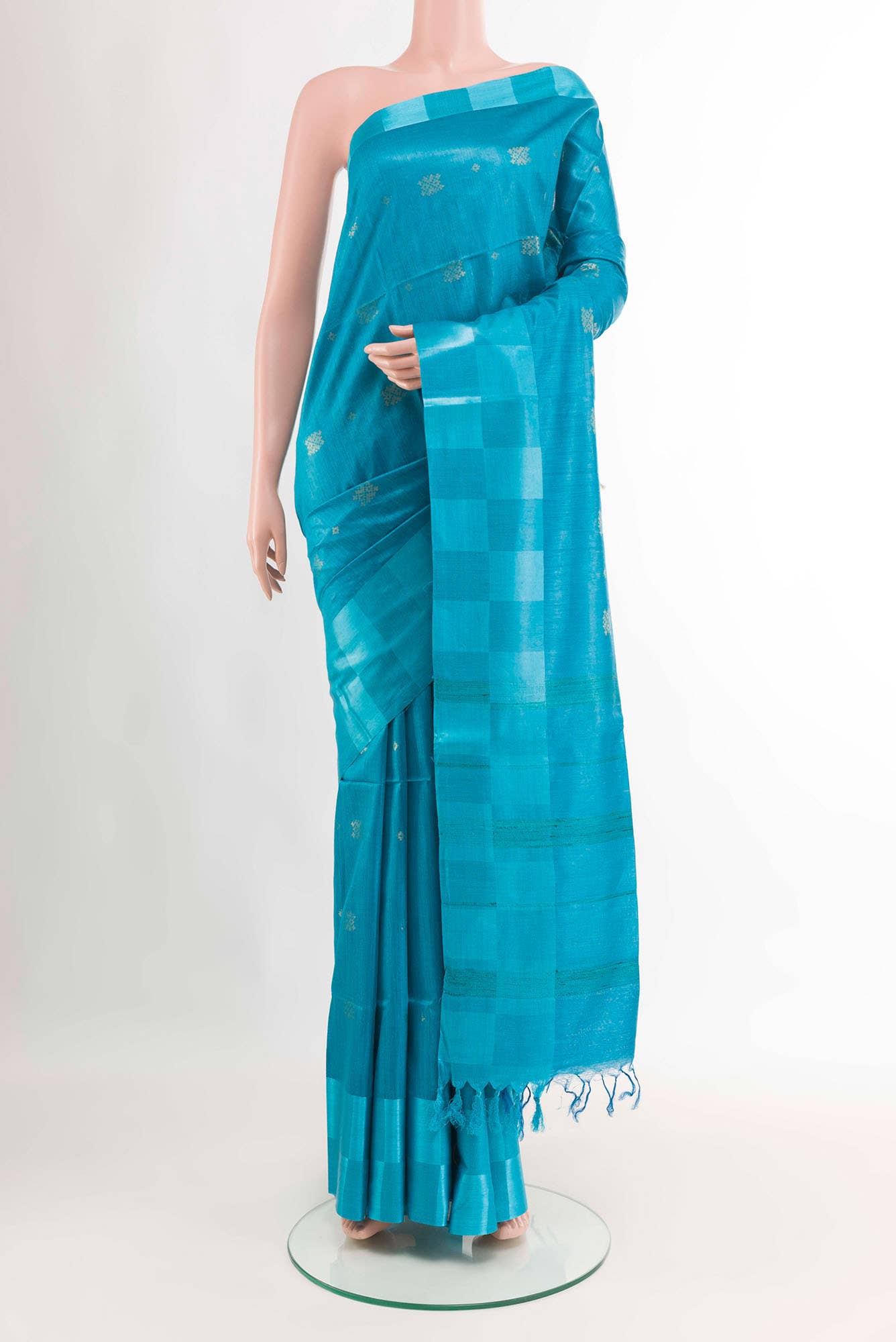 Blue Tussar Saree