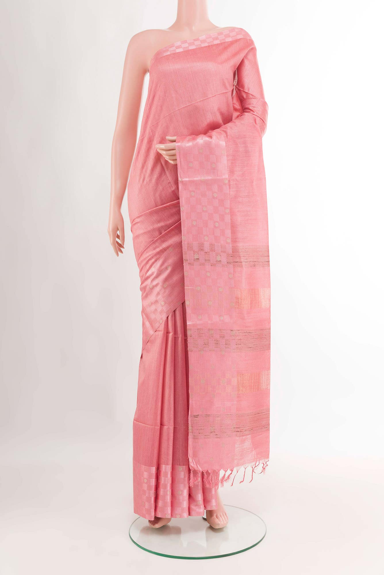 Pink Tussar Saree