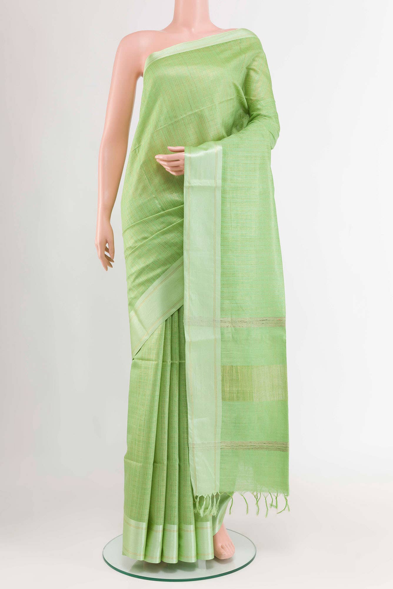 Olive Green Tussar Saree