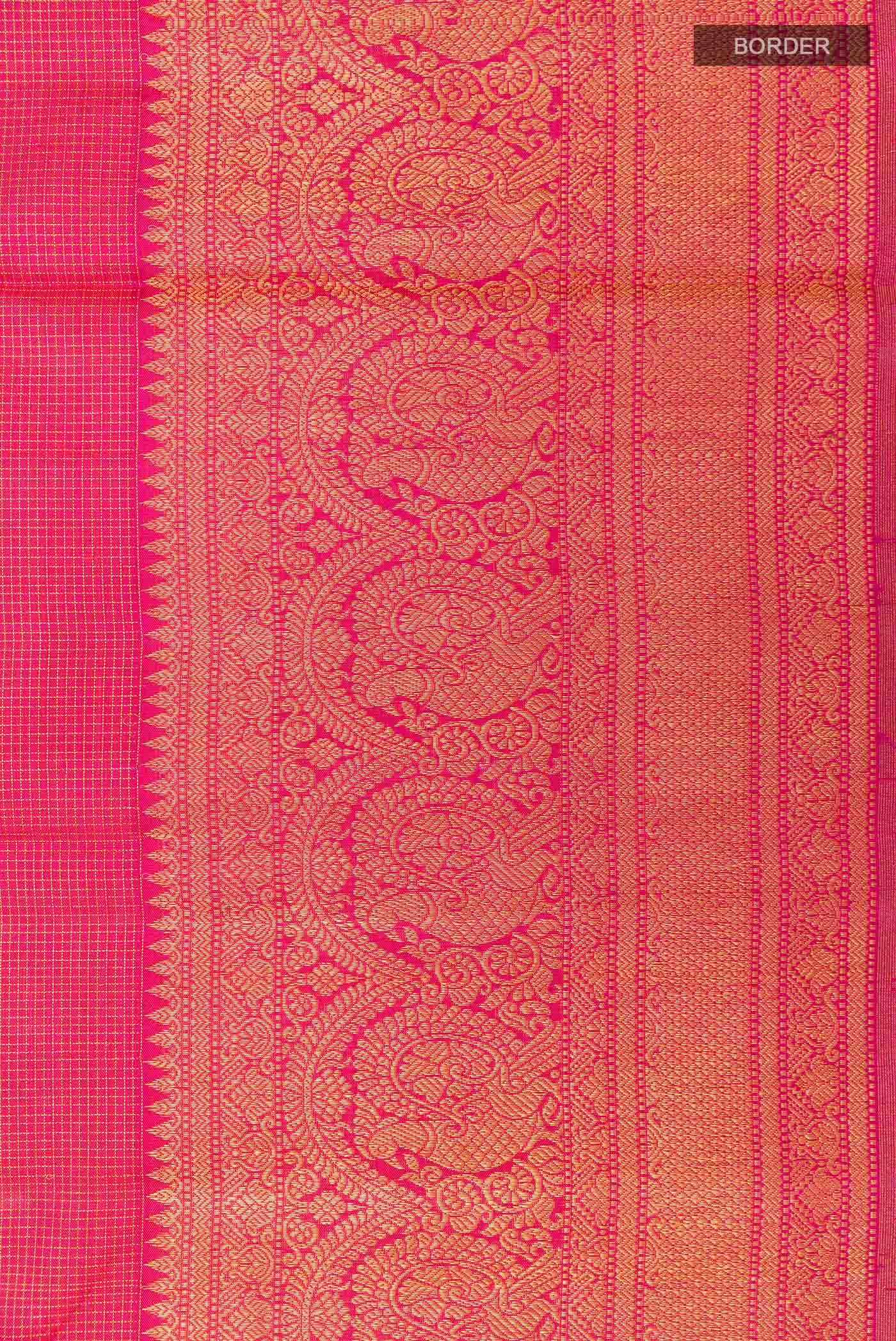 Pink Dual Tone Kanchipuram Silk Saree