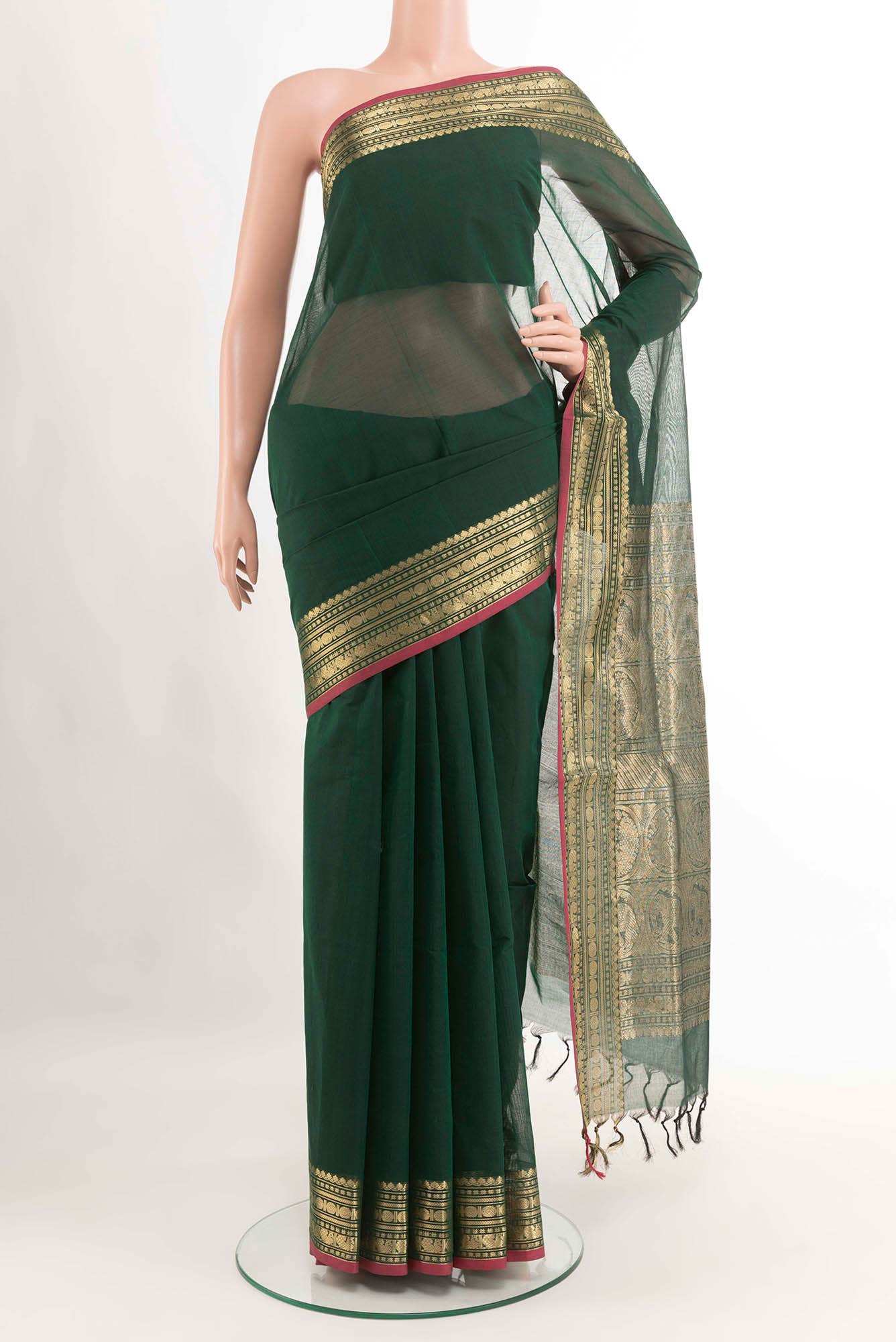 Green Cotton Saree