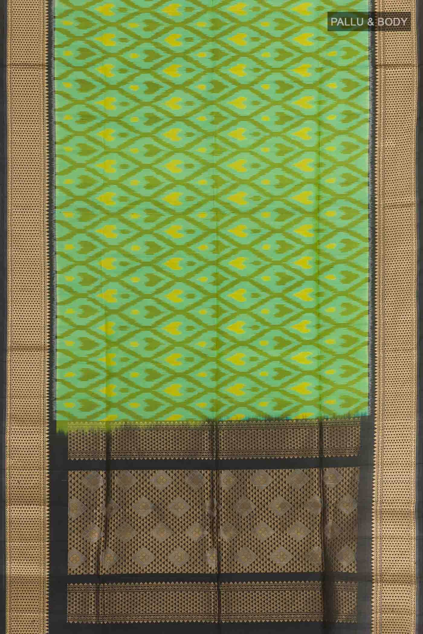 Green Dual Tone Soft Silk Saree