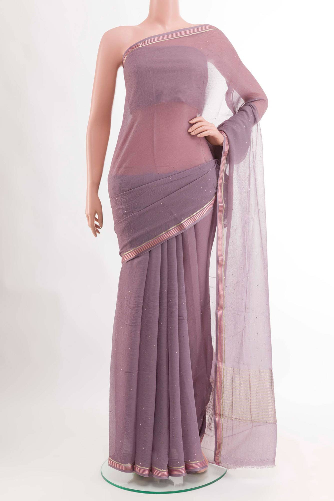 Lavender Chiffon Saree