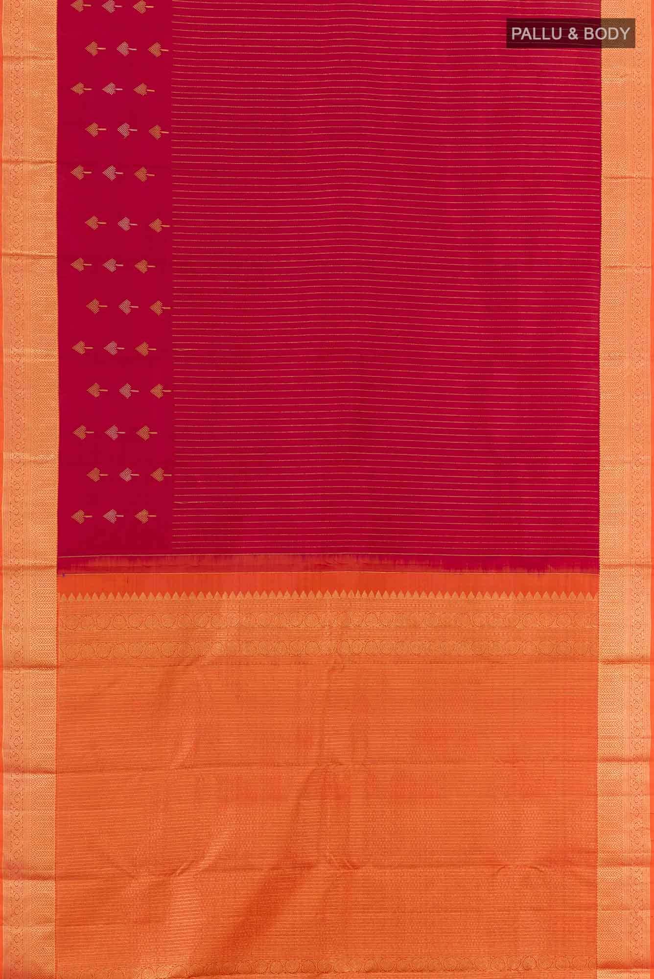 Maroon Dual Tone Kanchipuram Silk Saree