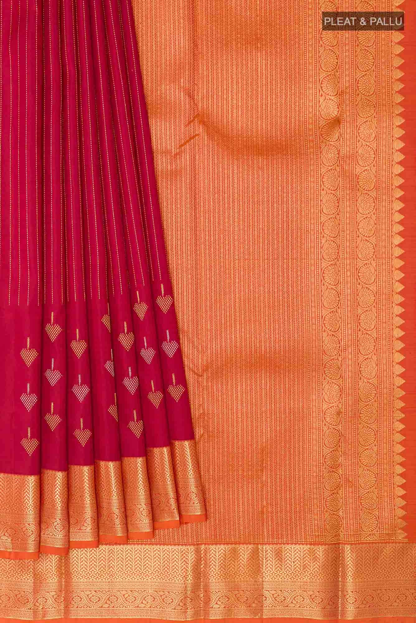 Maroon Dual Tone Kanchipuram Silk Saree