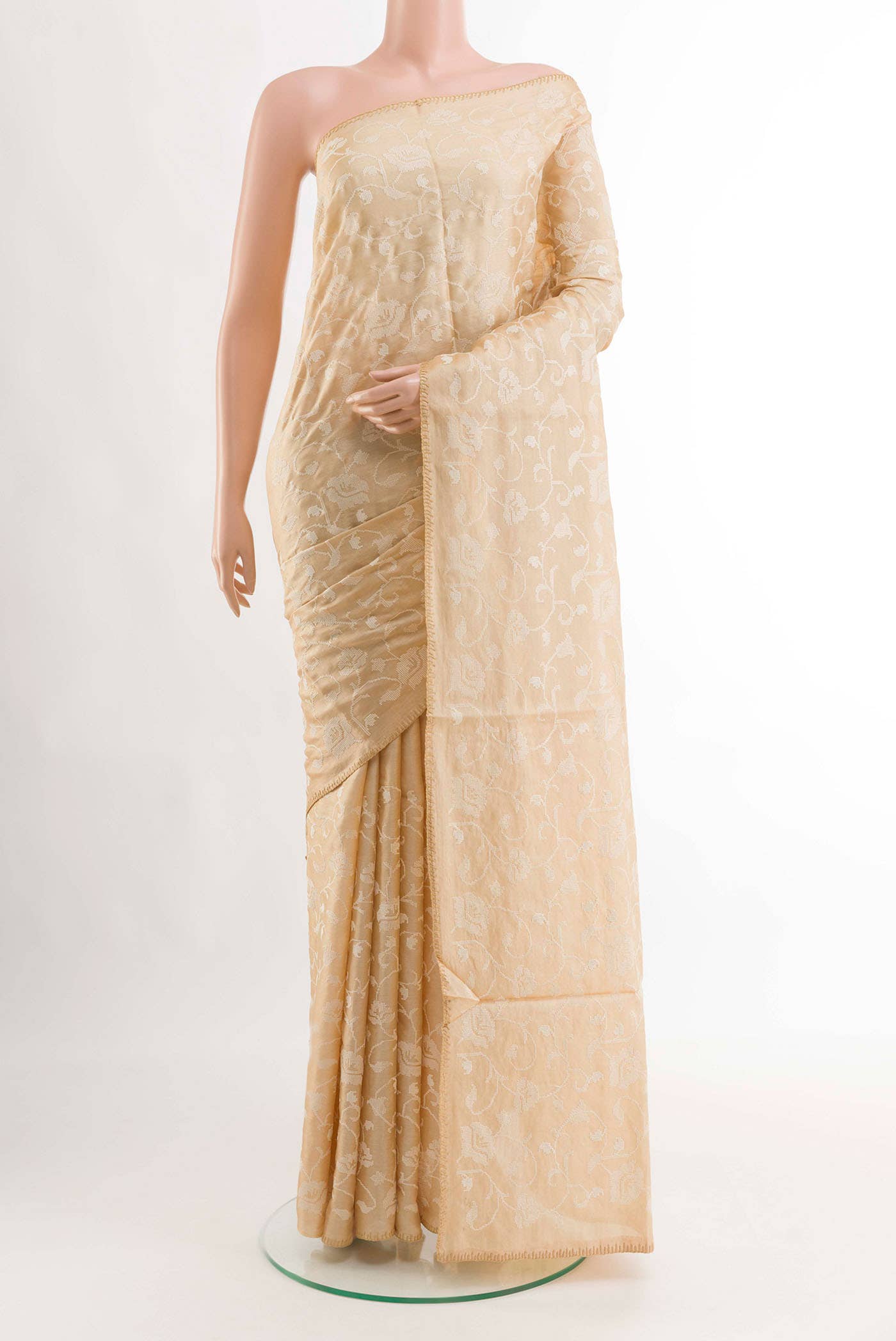 Cream Tussar Saree