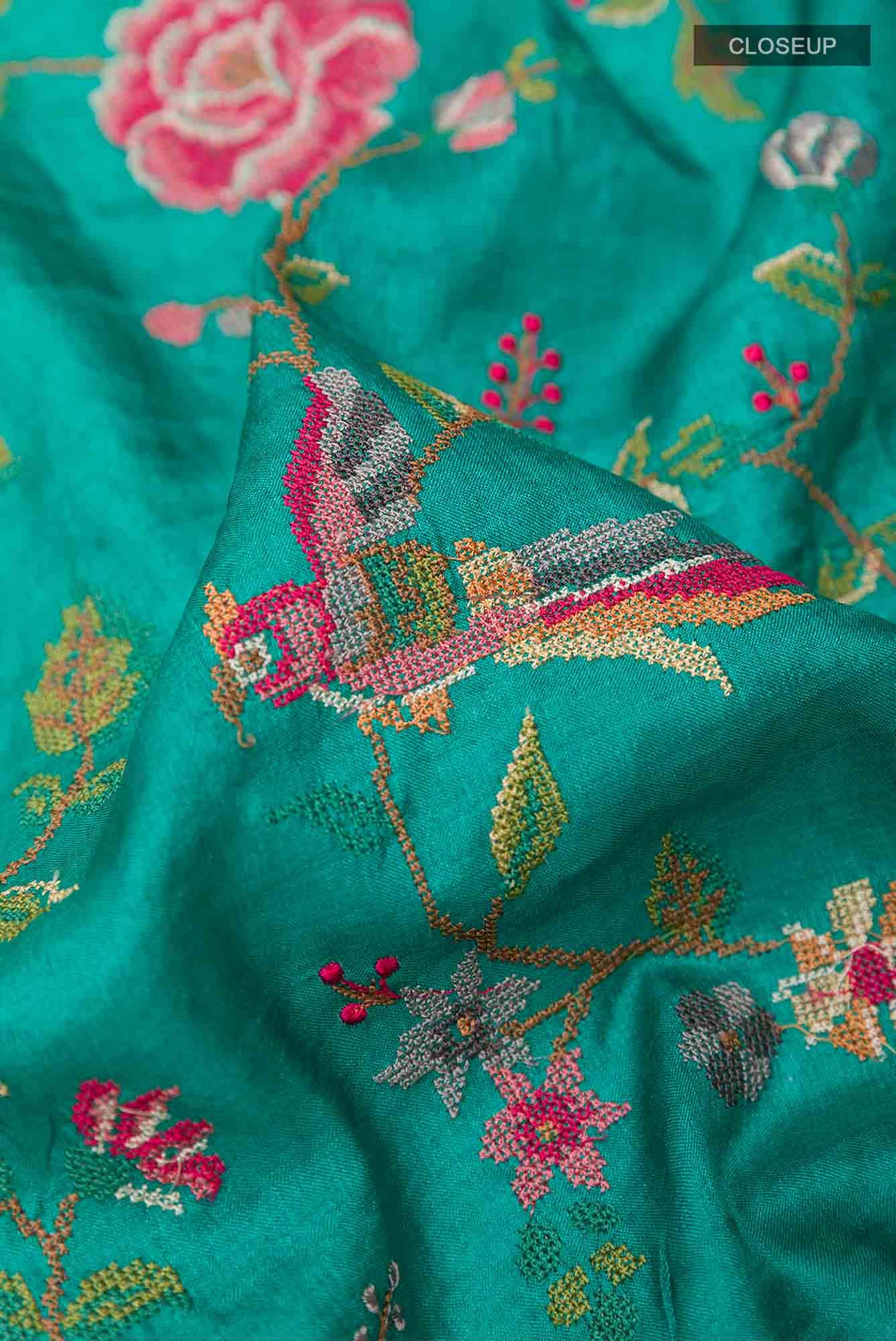 Sea Green Tussar Saree