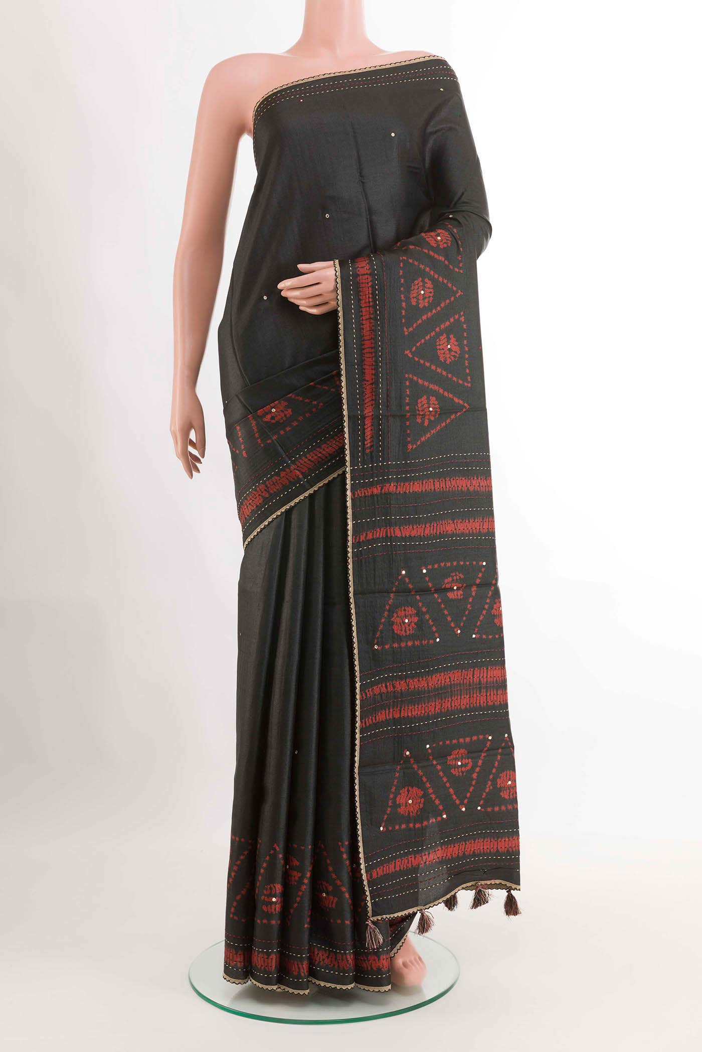 Black Tussar Saree