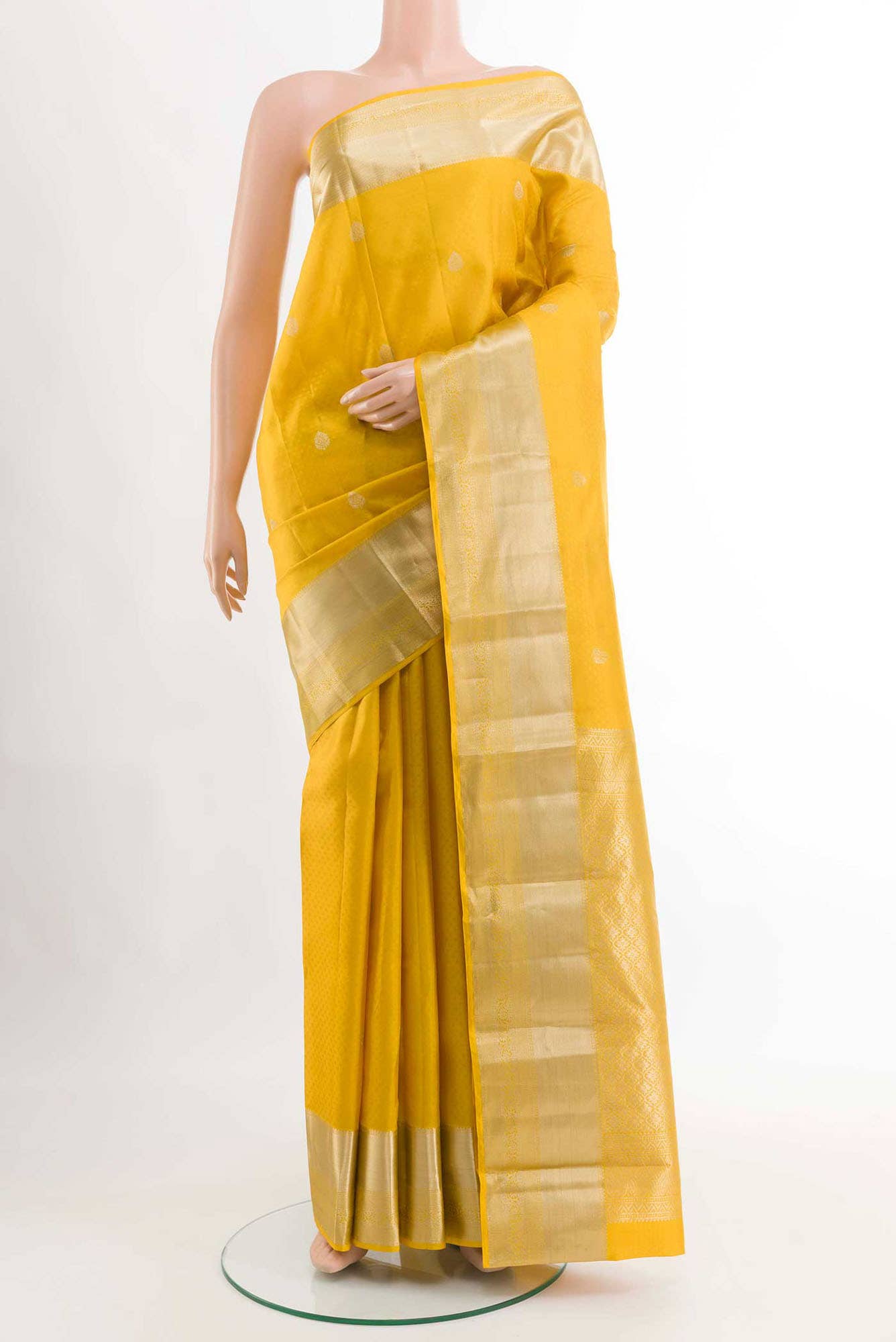 Yellow Kanchipuram Silk Saree