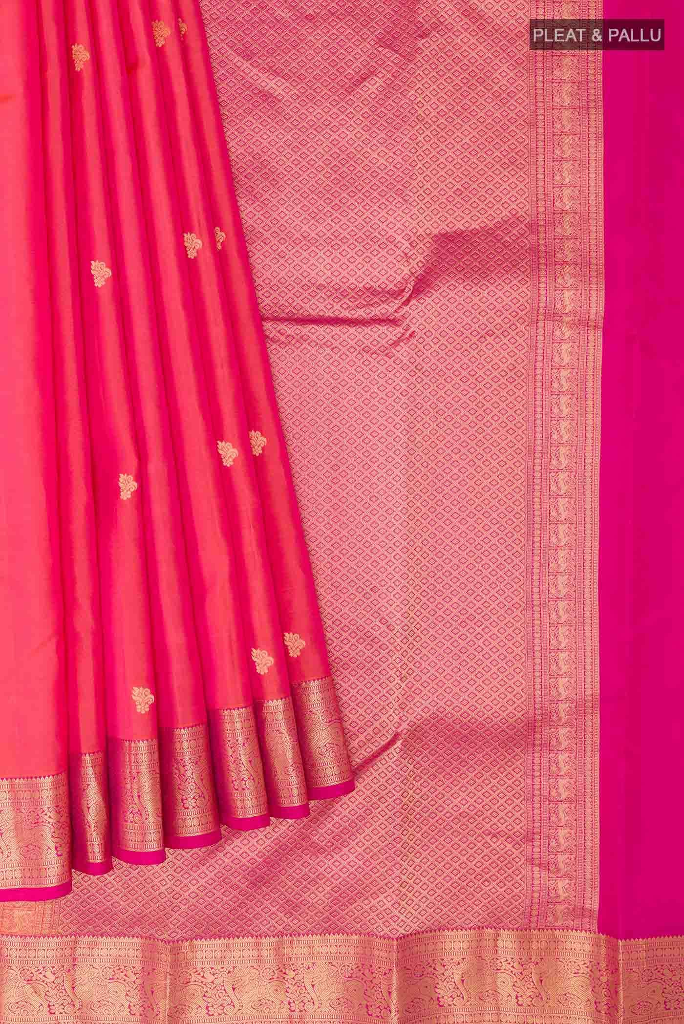 Pink Dual Tone Kanchipuram Silk Saree