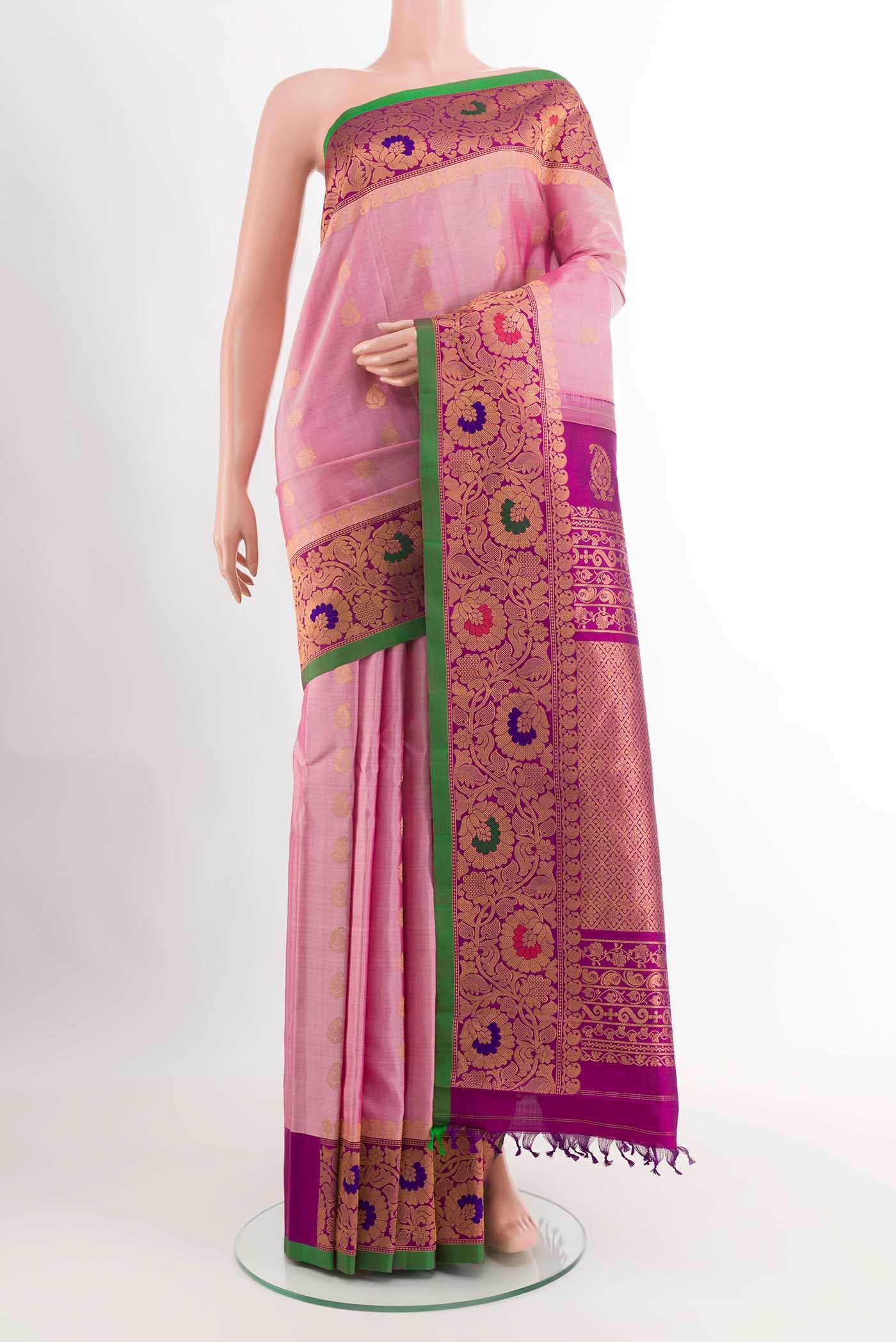 Pink Gadwal Silk Saree
