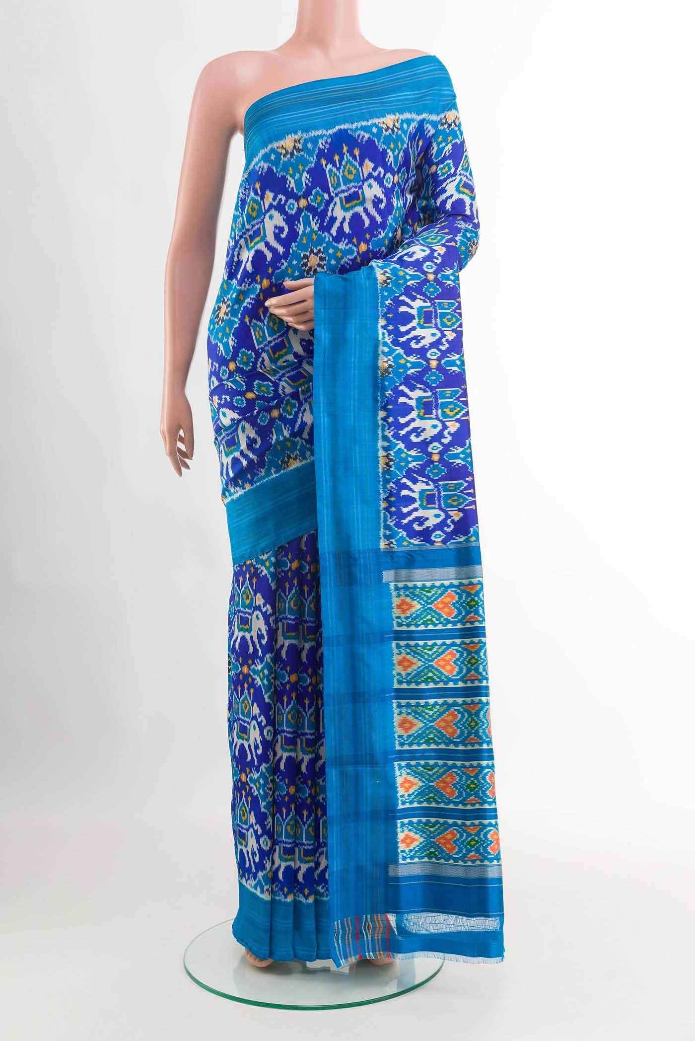Dark Blue Pochampally Silk Saree