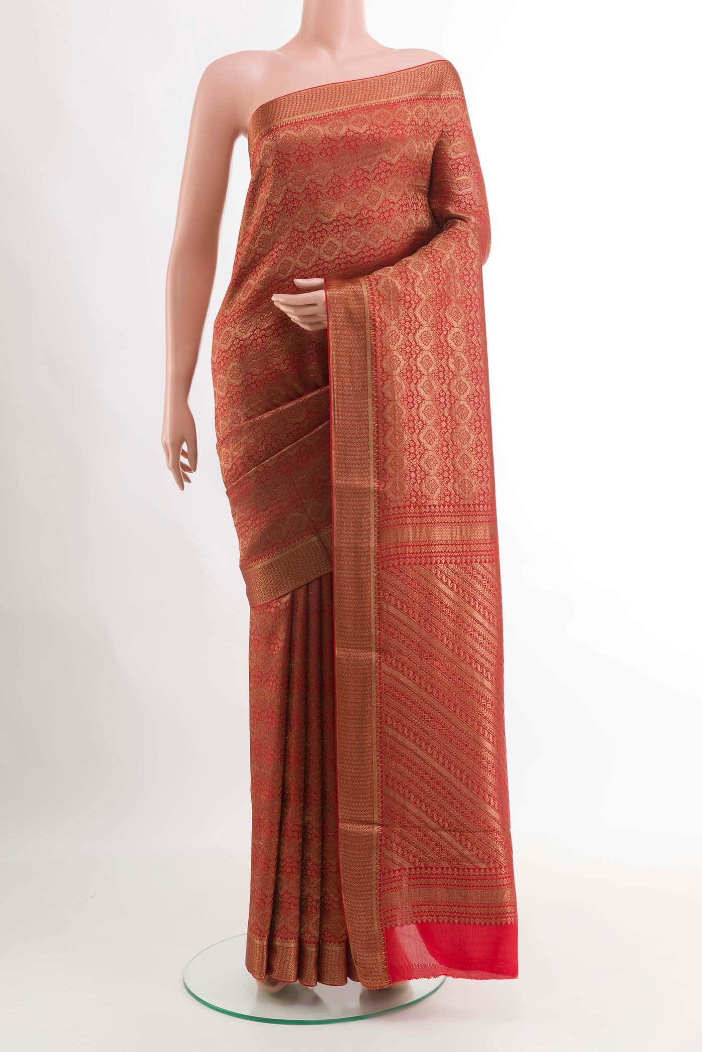 Red Mysore Georgette Saree