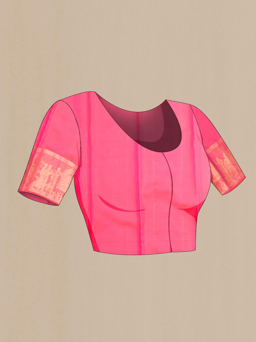 Pink Dual Tone Kanchipuram Silk Saree