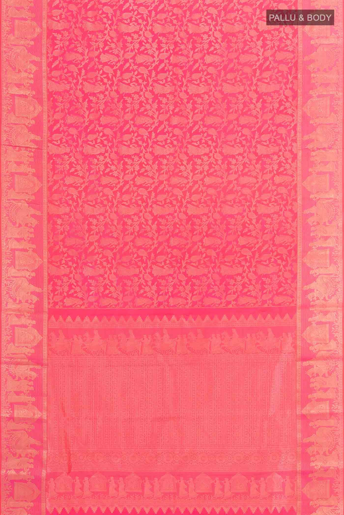 Pink Dual Tone Kanchipuram Silk Saree