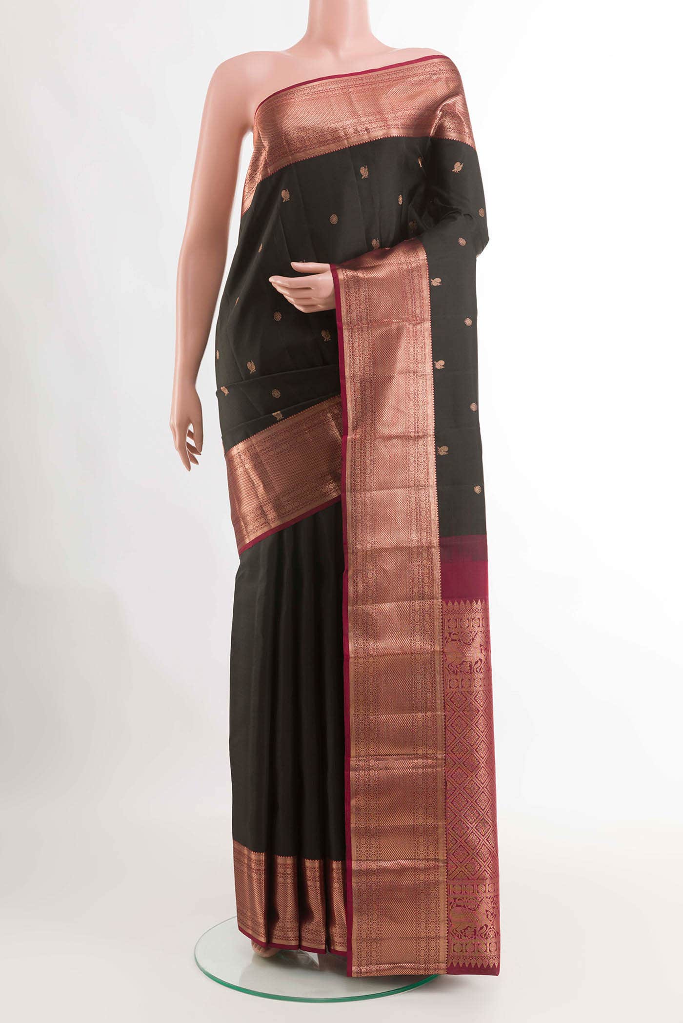 Black Kanchipuram Silk Saree