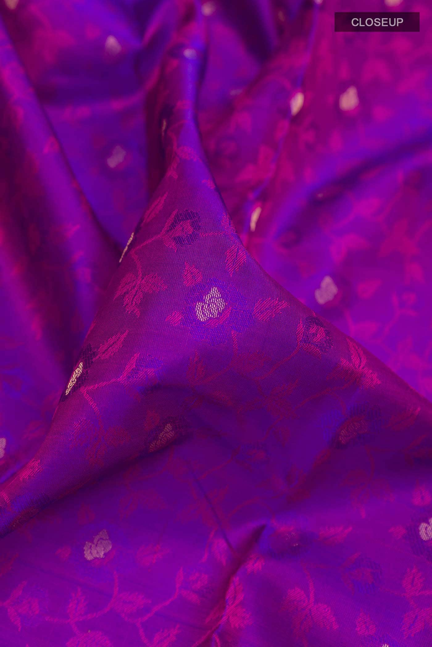 Purple Dual Tone Kanchipuram Silk Saree